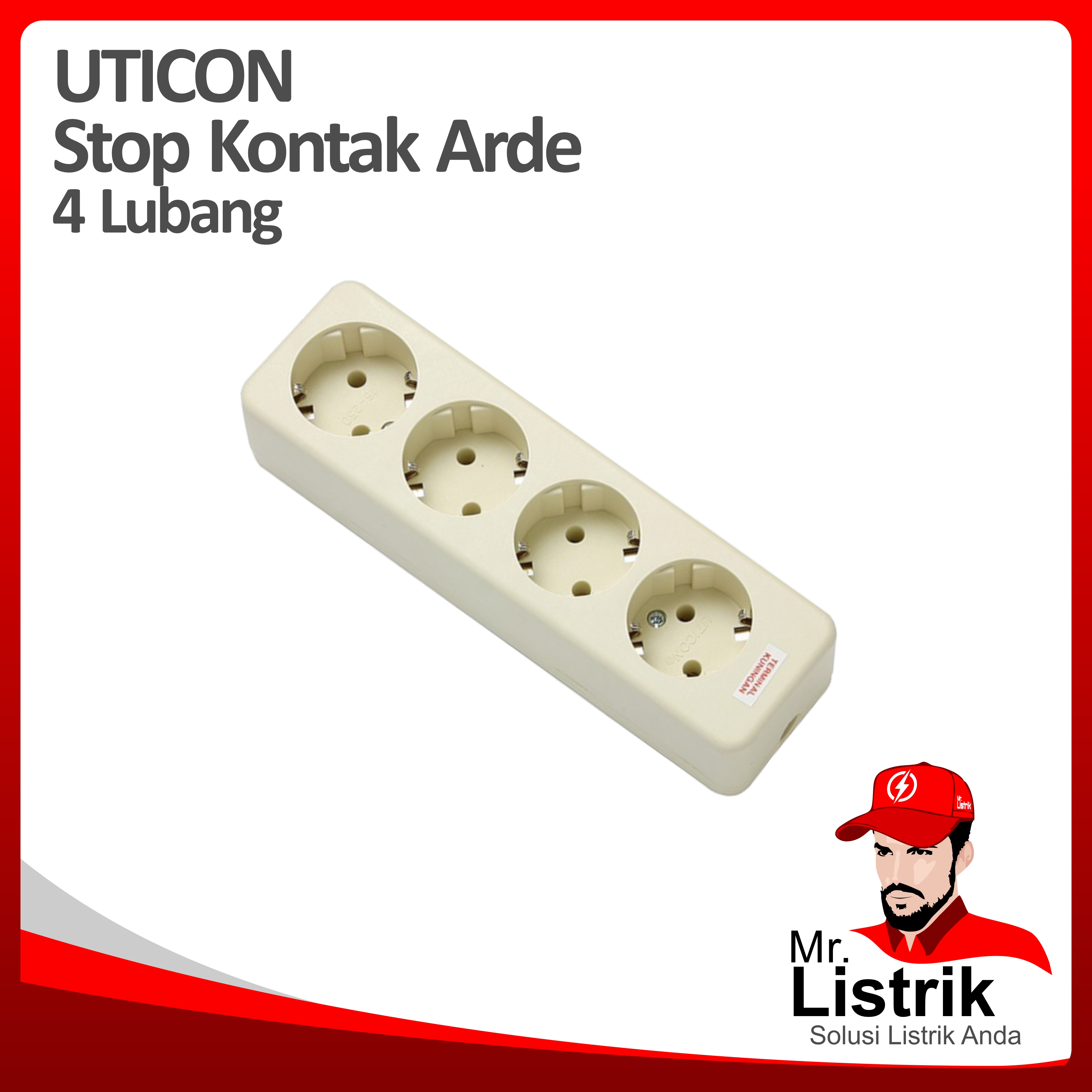 Stop Kontak4 Lubang Arde Uticon 