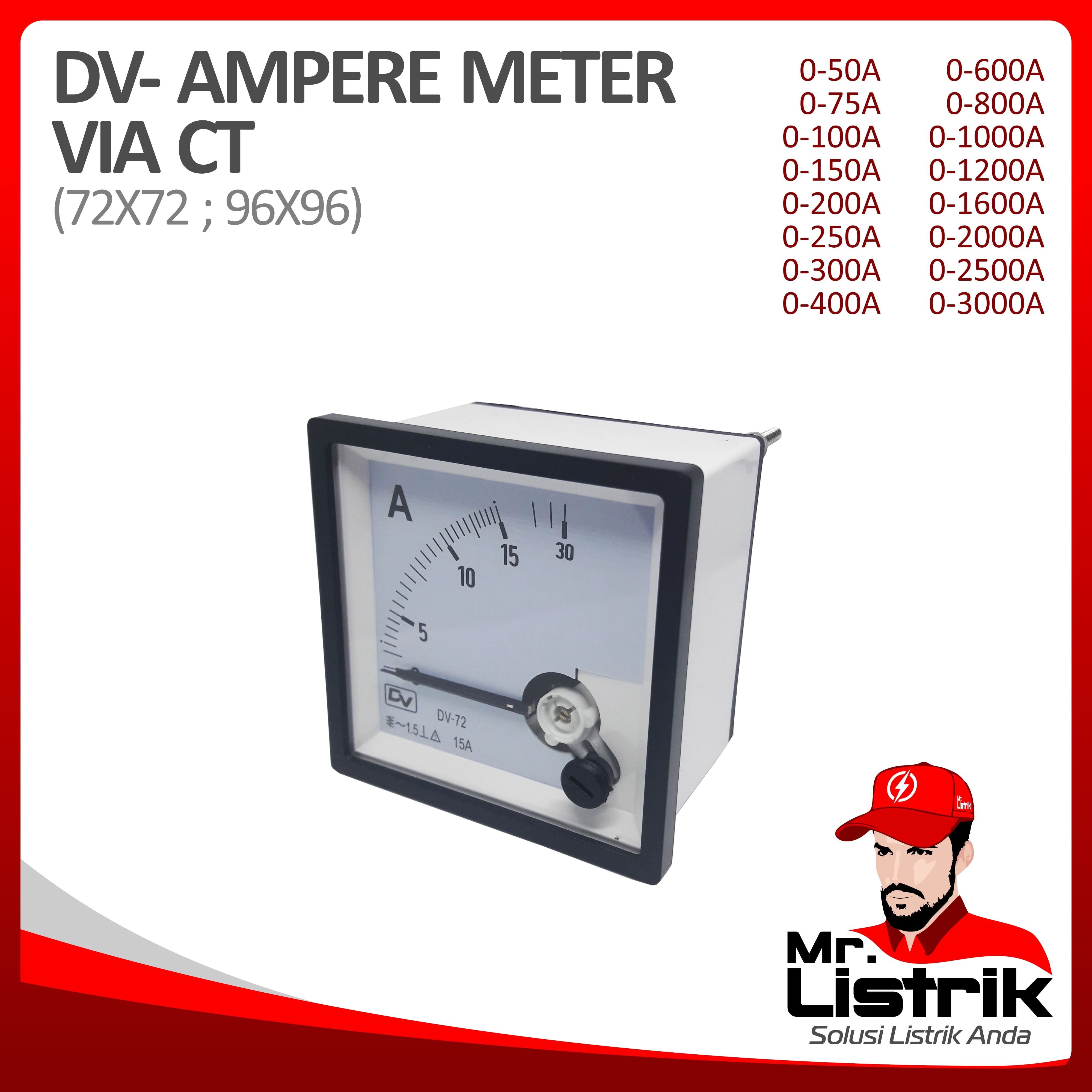 Amperemeter Via CT DV 96x96 - 3000A