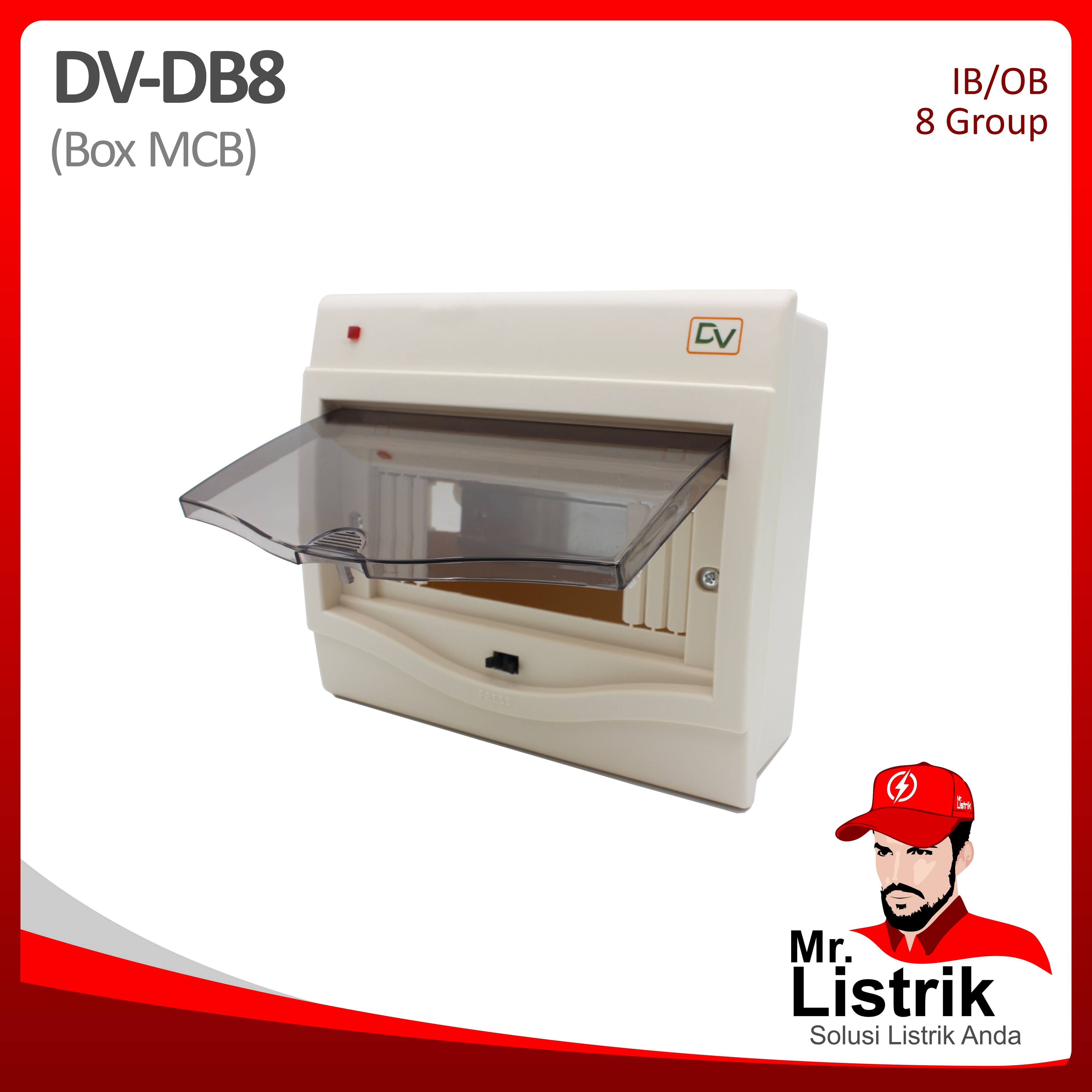 Box MCB 8 Group Inbow Outbow DV DB8