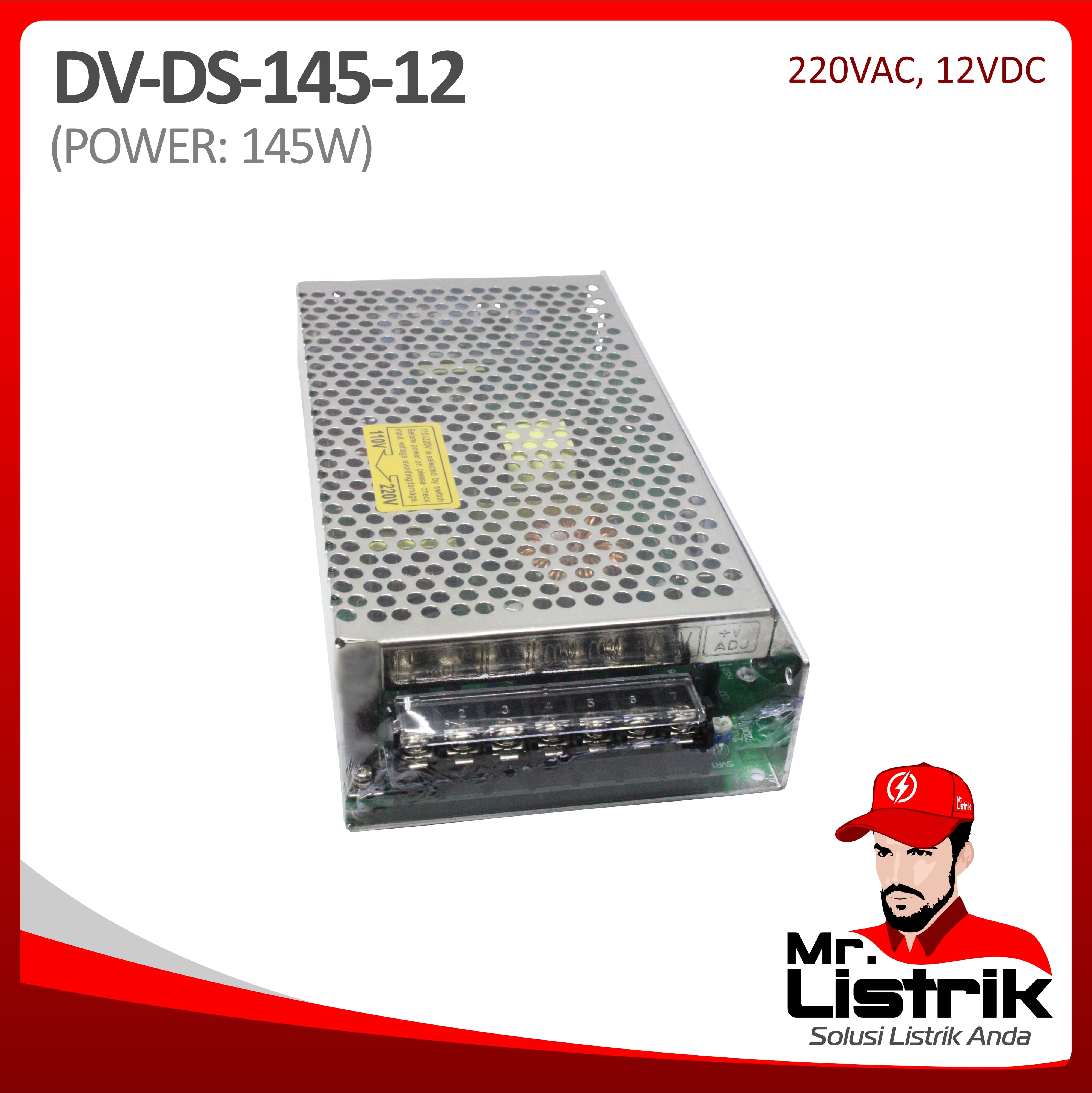 Power Supply AC to DC 145W 12A 12VDC DS-145-12