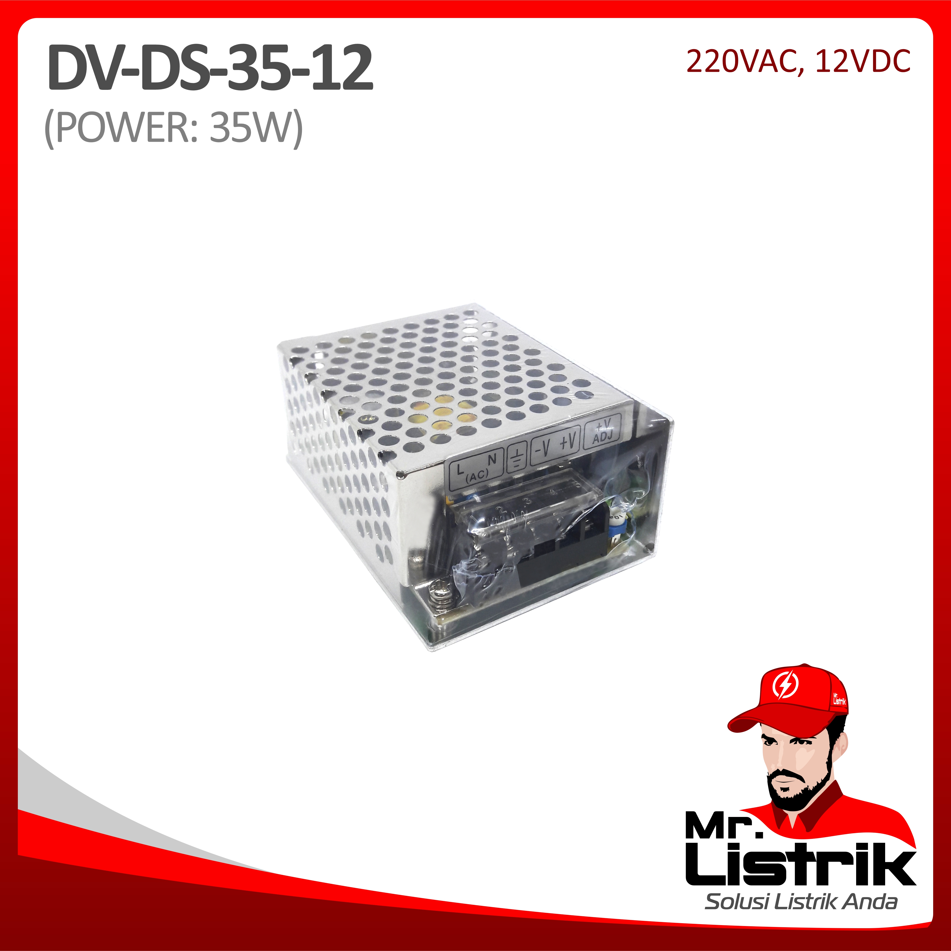 Power Supply AC to DC 35W 3A 12VDC DS-35-12