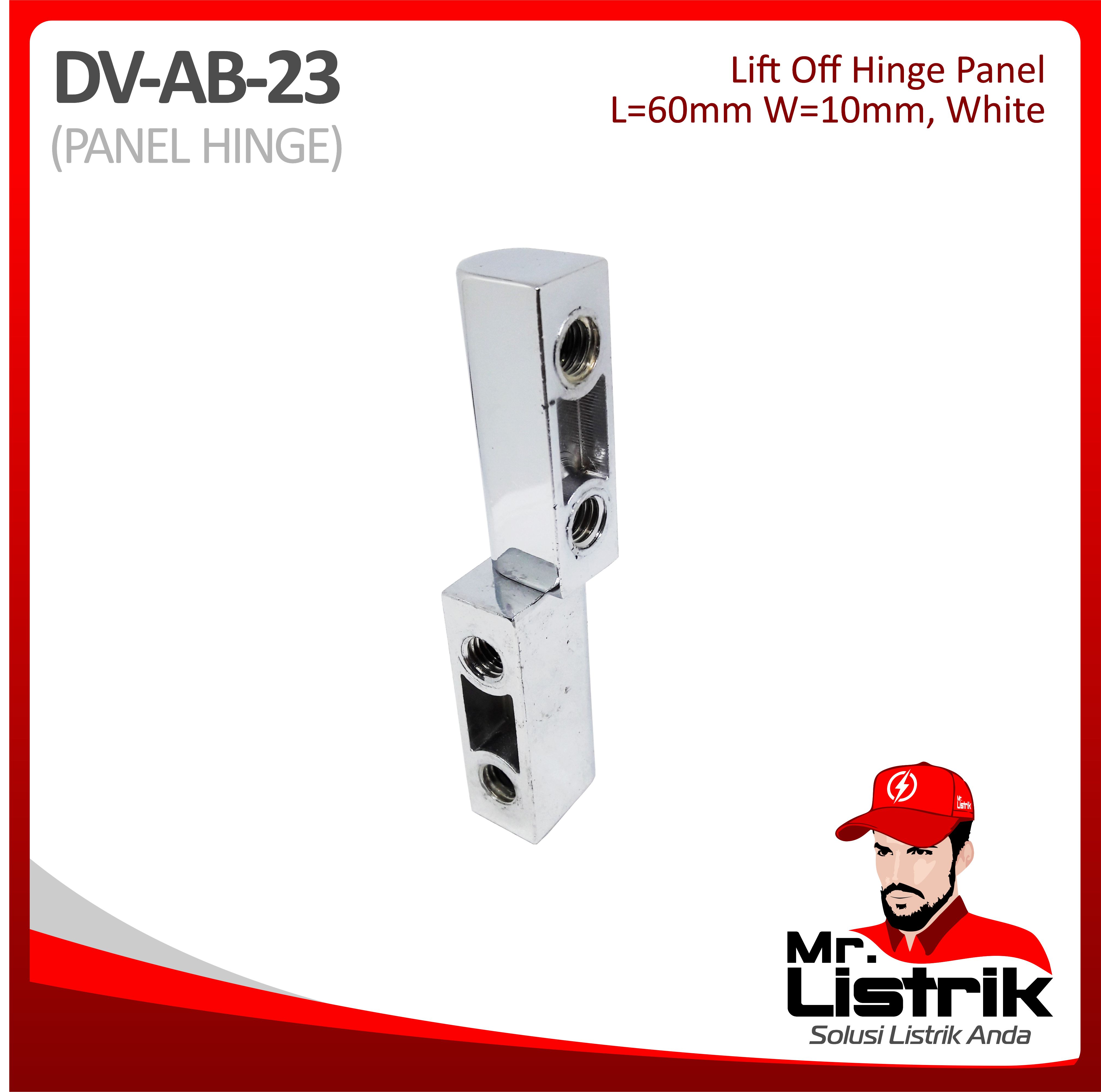 Lift Off Hinge Panel 60mm White DV AB-23