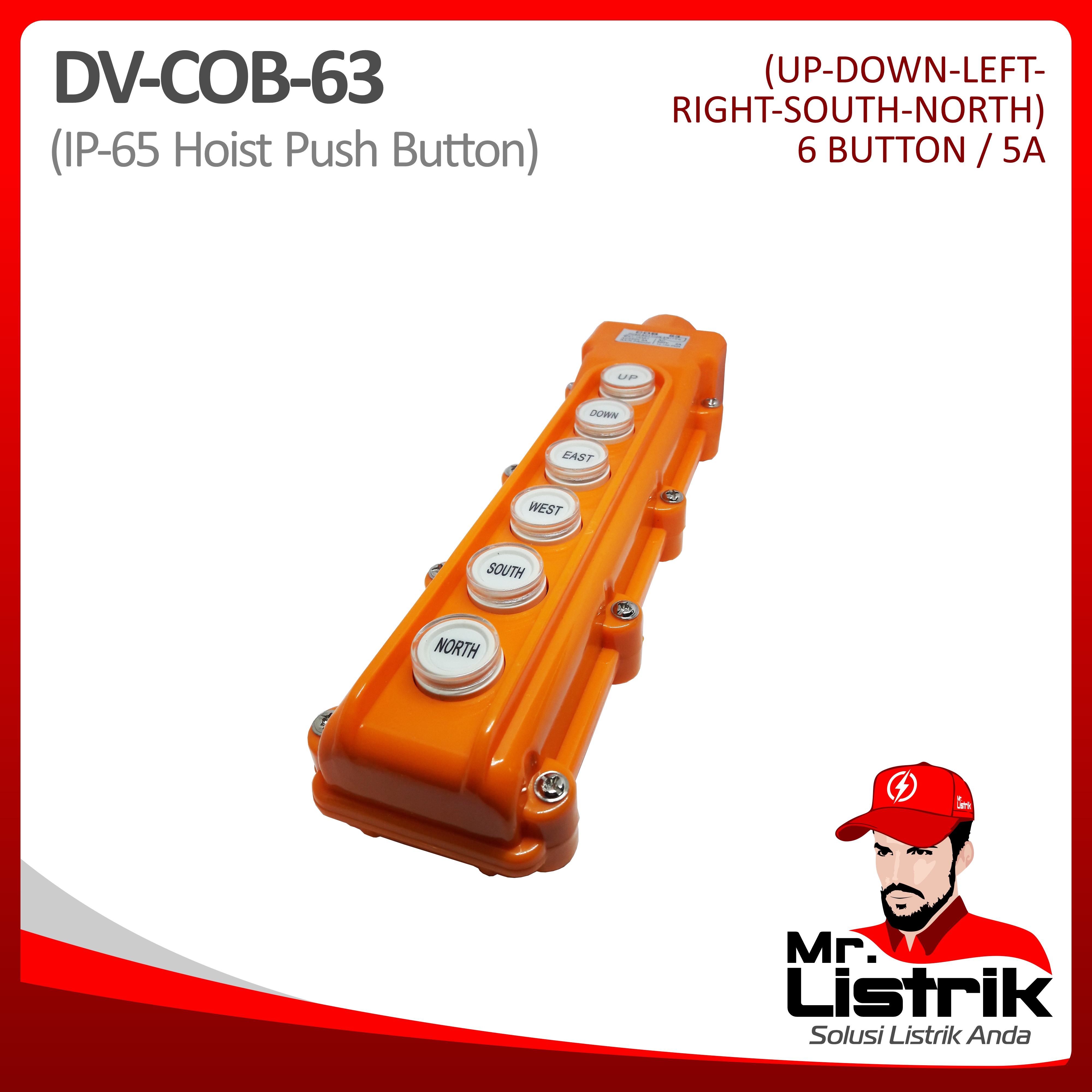 Hoist Push Button 6 Button DV COB-63