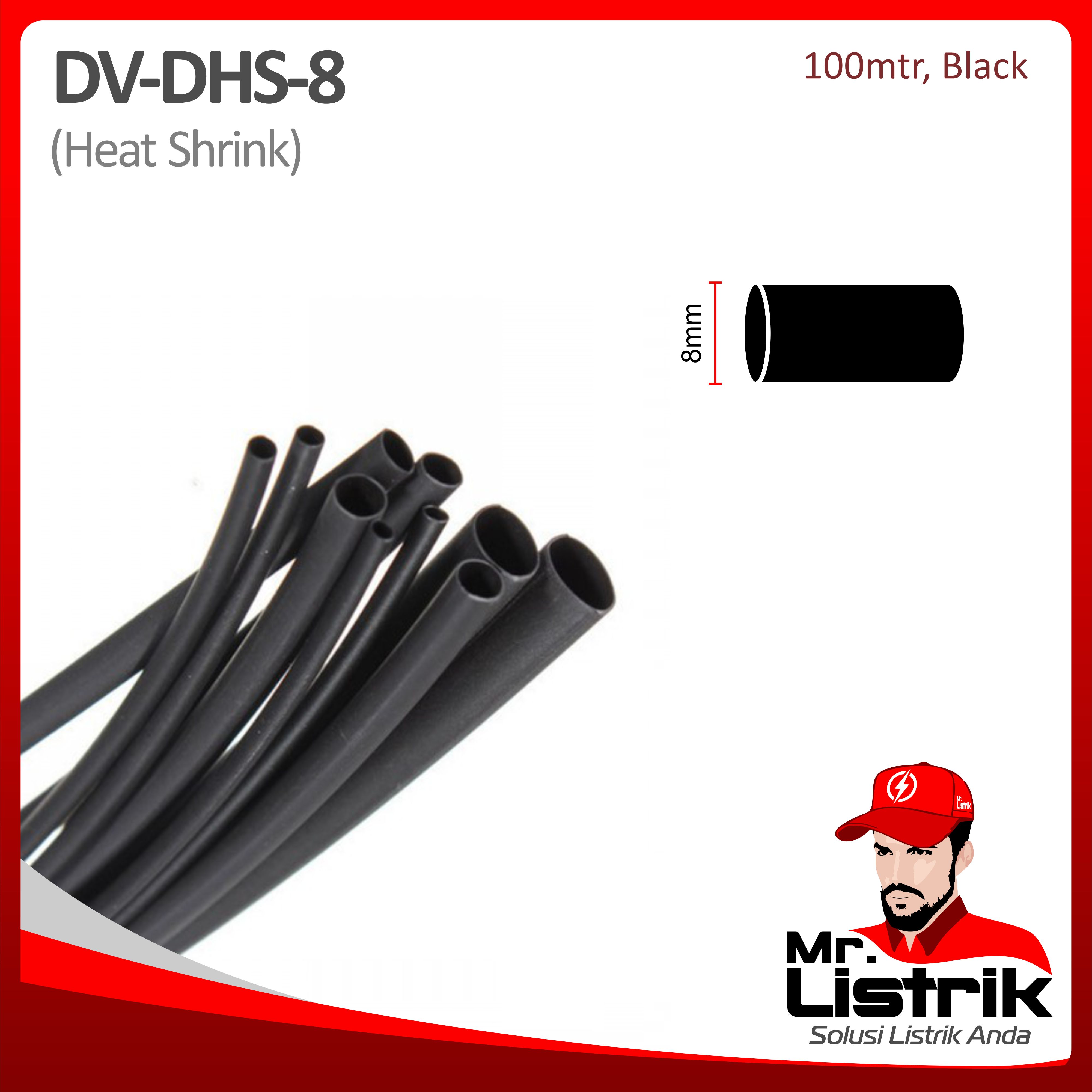 Heatshrink 8mm Black DV DHS-8