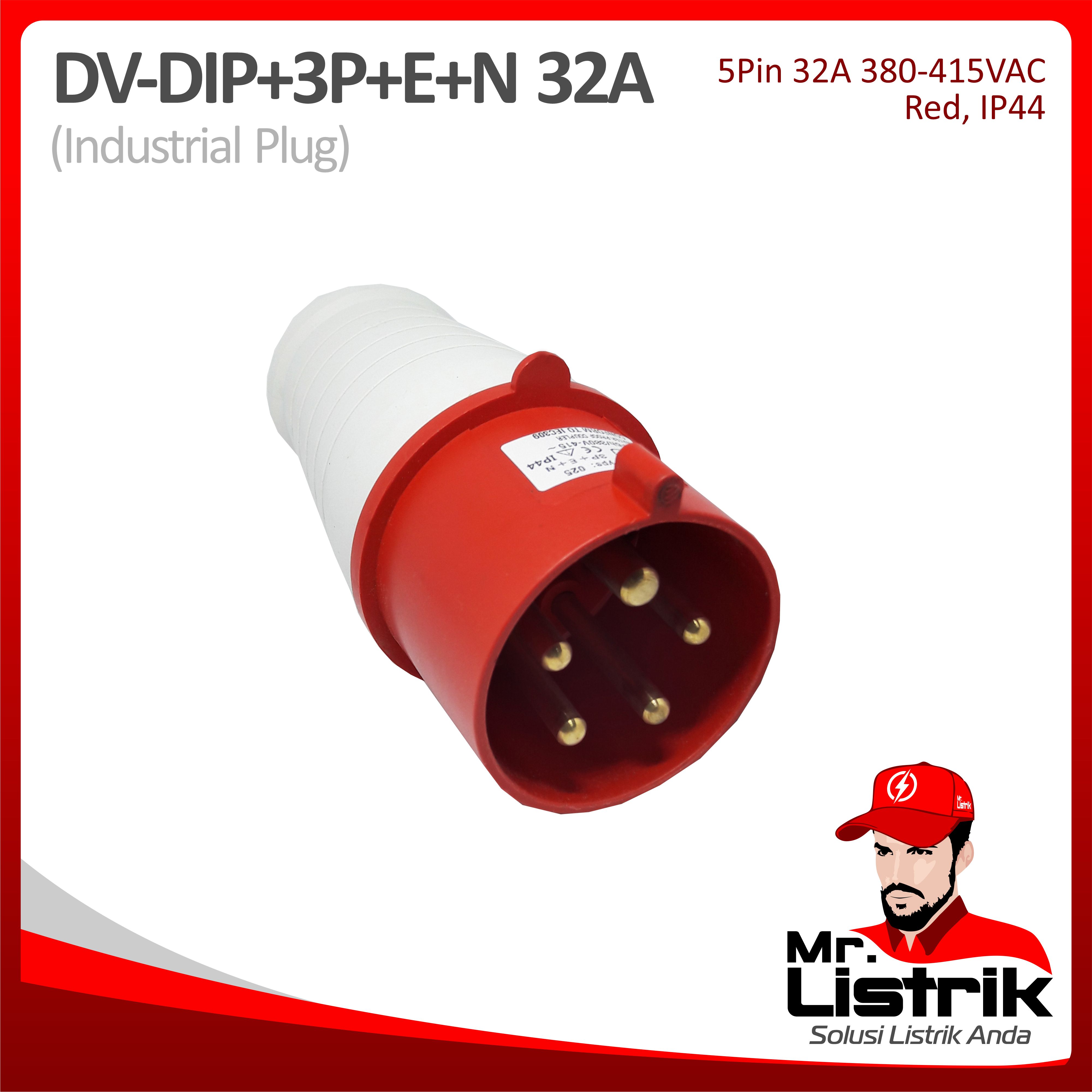 Industrial Plug 5 Pin 32A DV DIP-3P+E+N-32A