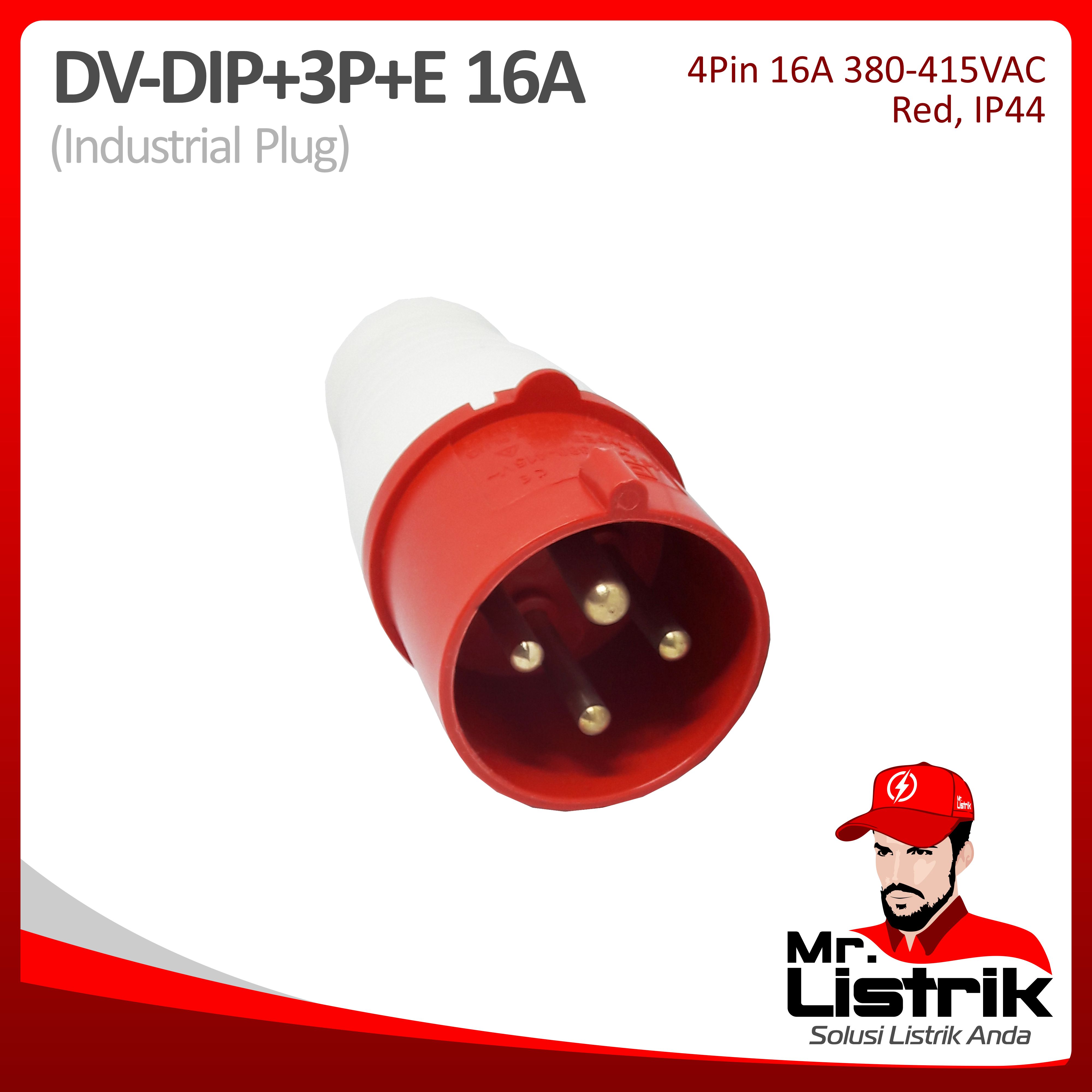 Industrial Plug 4 Pin 16A DV DIP-3P+E-16A