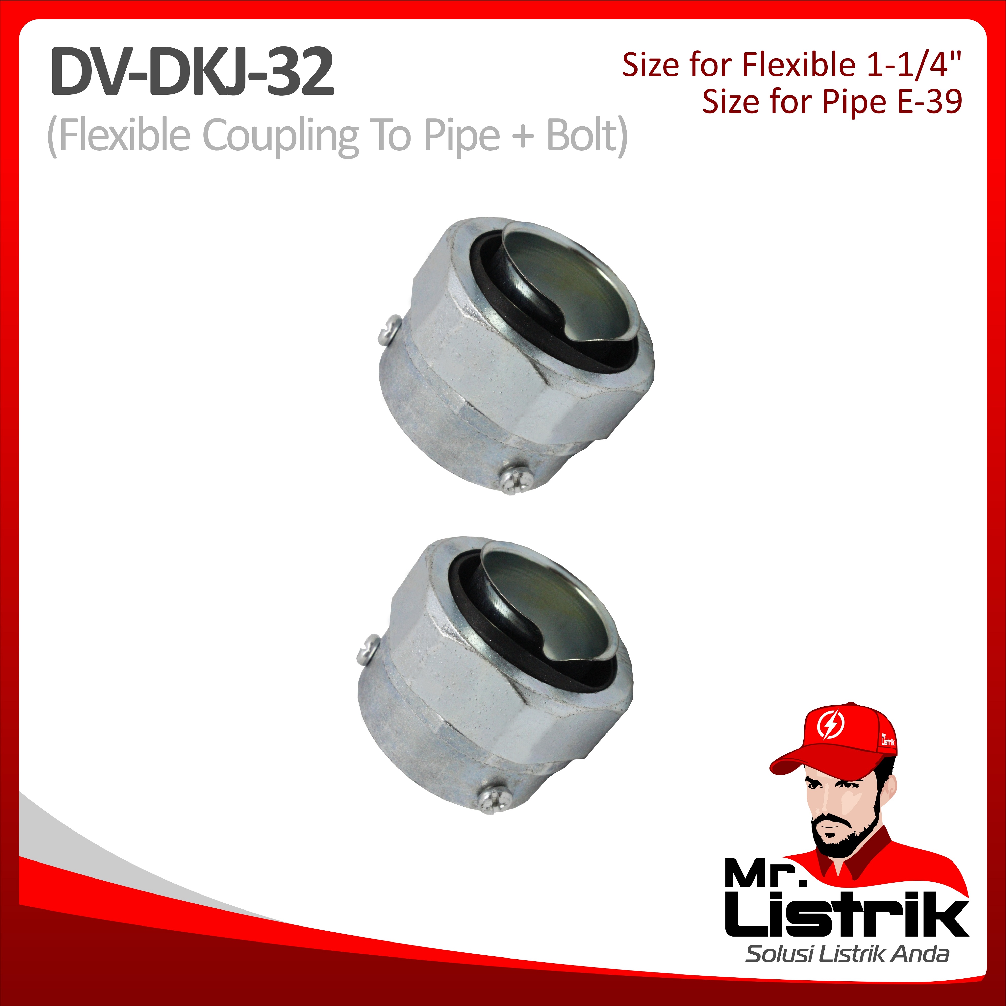 Metal Gland Straight Type Coupling 1-1/4" DKJ-32