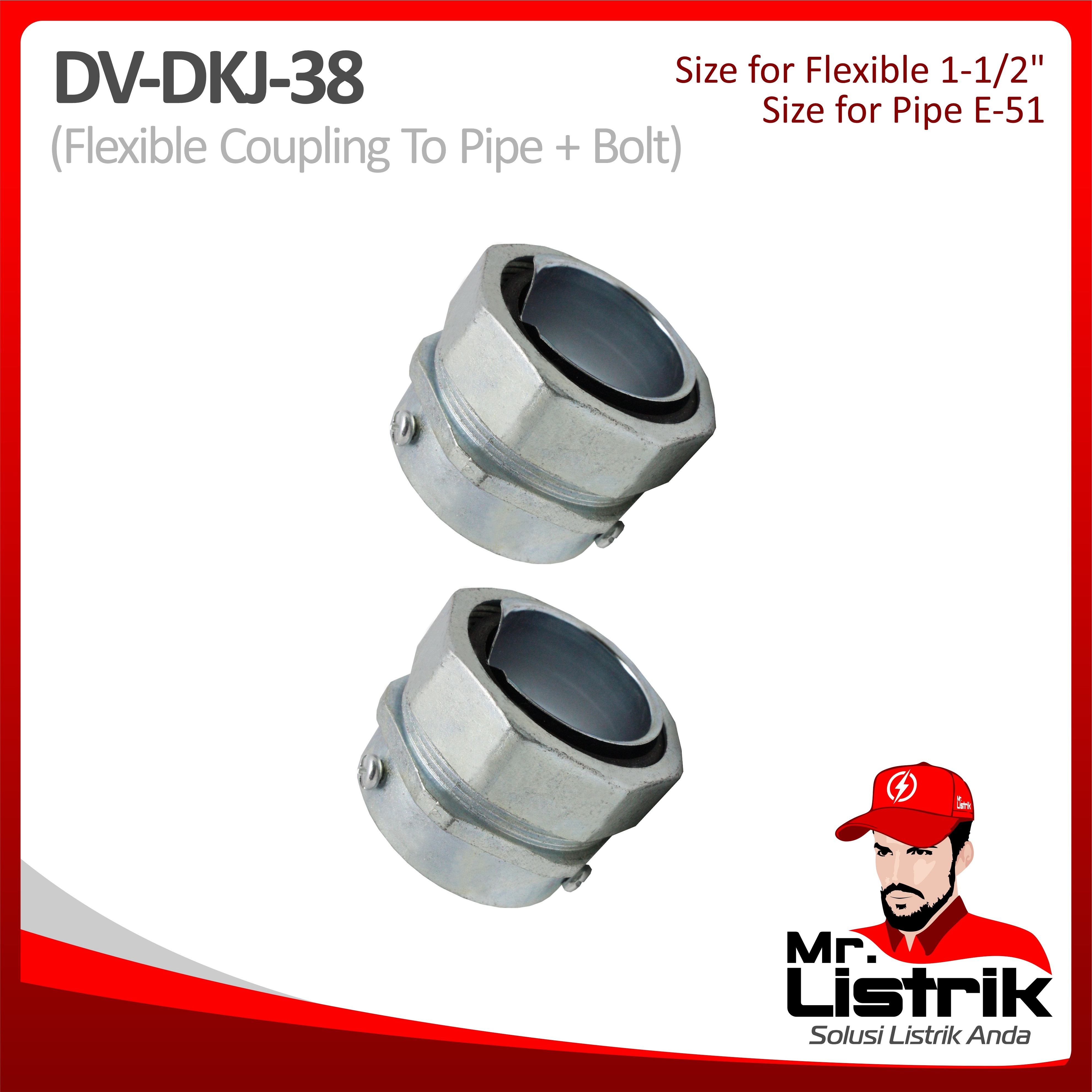 Metal Gland Straight Type Coupling 1-1/2" DKJ-38