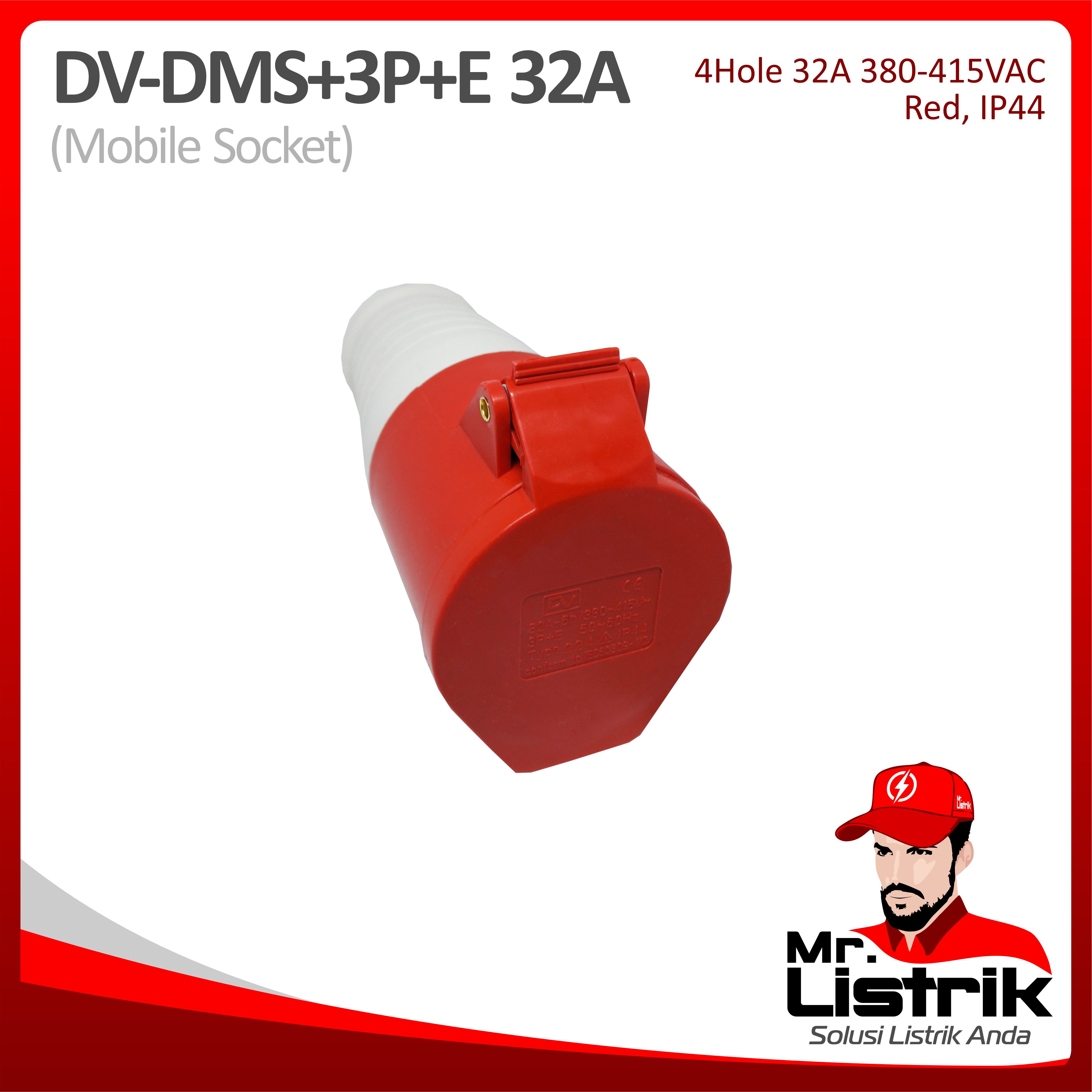Mobile Socket 4 Pin 32A DV DMS-3P+E-32A