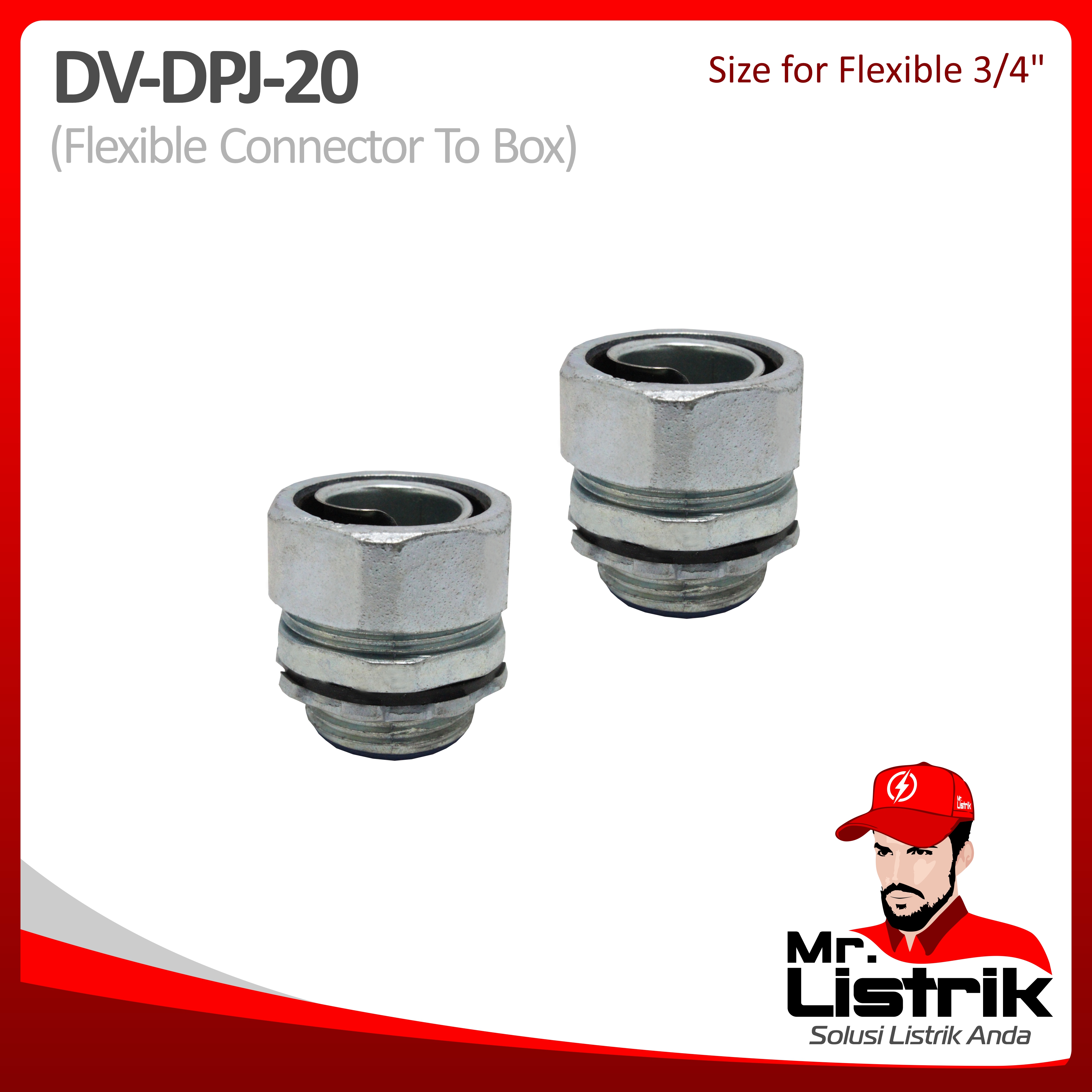Metal Gland Straight Type Connector 3/4" DV DPJ-20