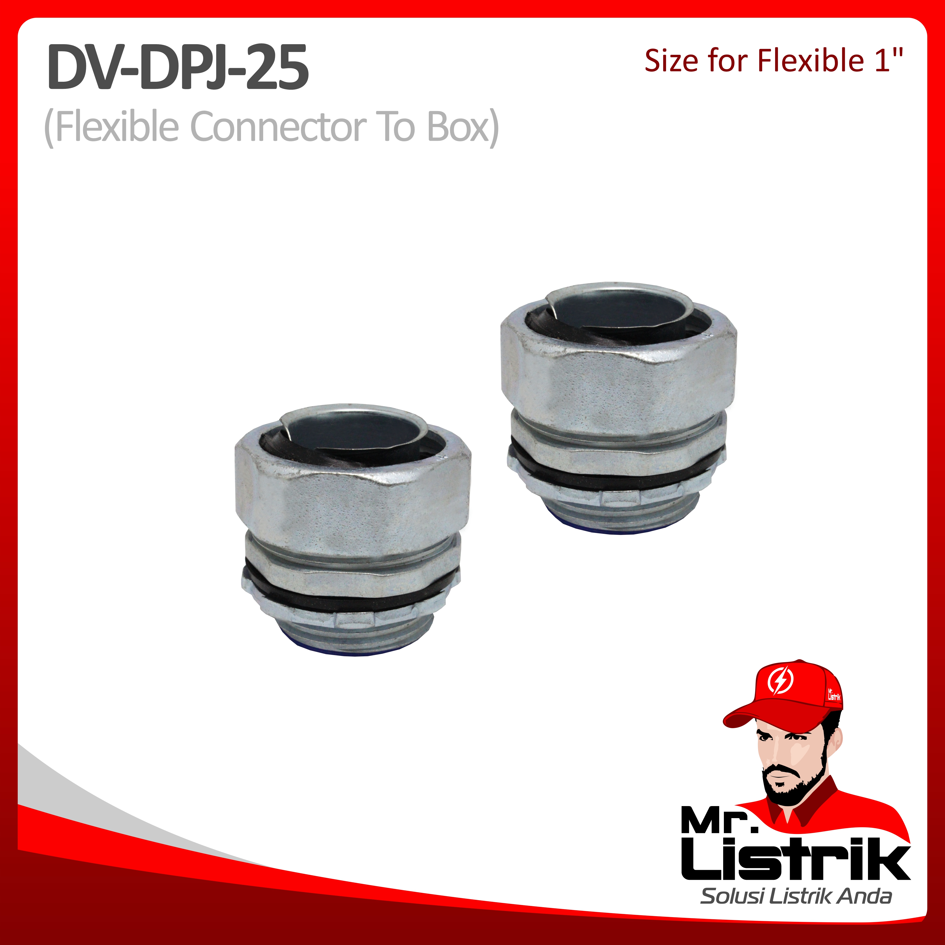 Metal Gland Straight Type Connector 1" DV DPJ-25