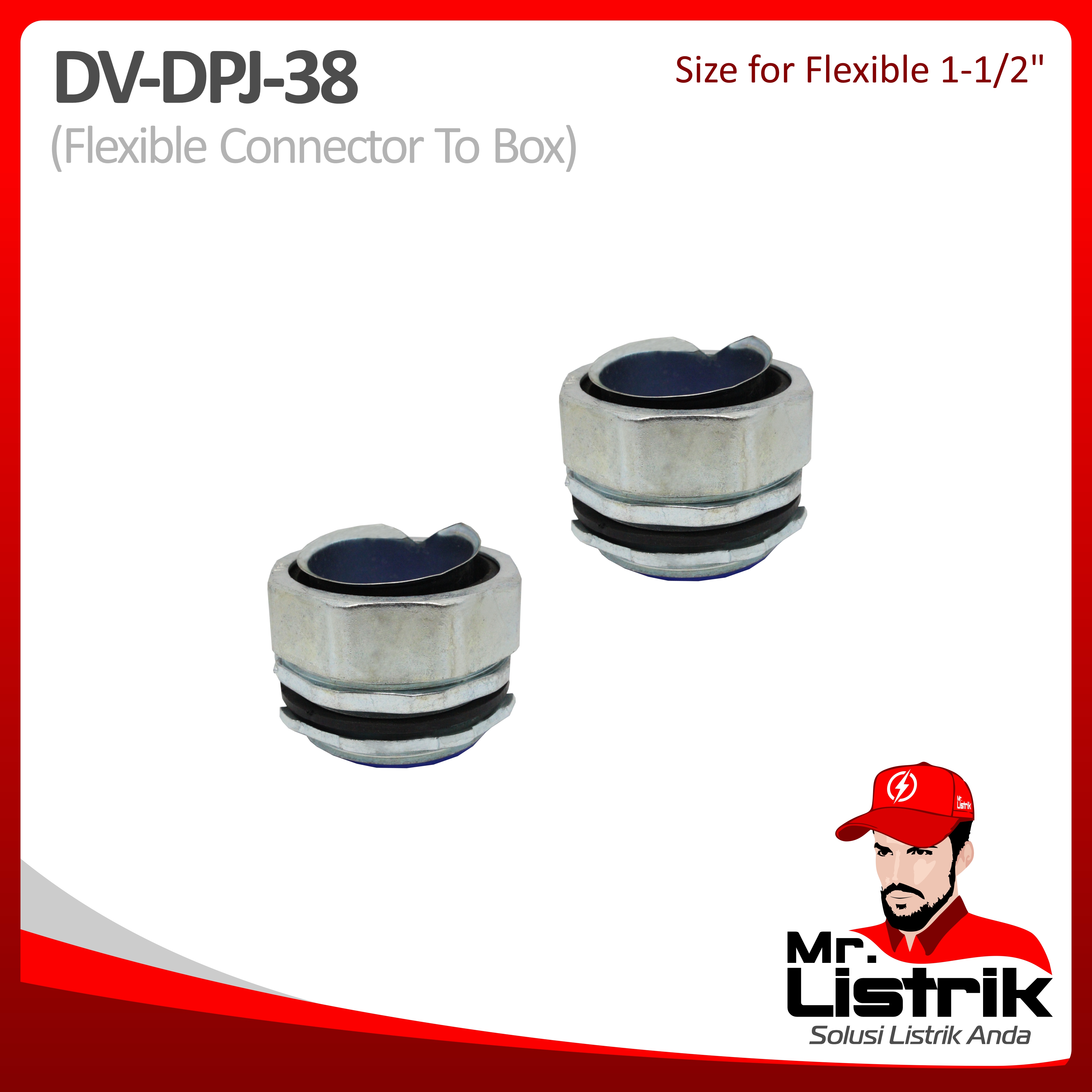 Metal Gland Straight Type Connector 1-1/2" DV DPJ-38