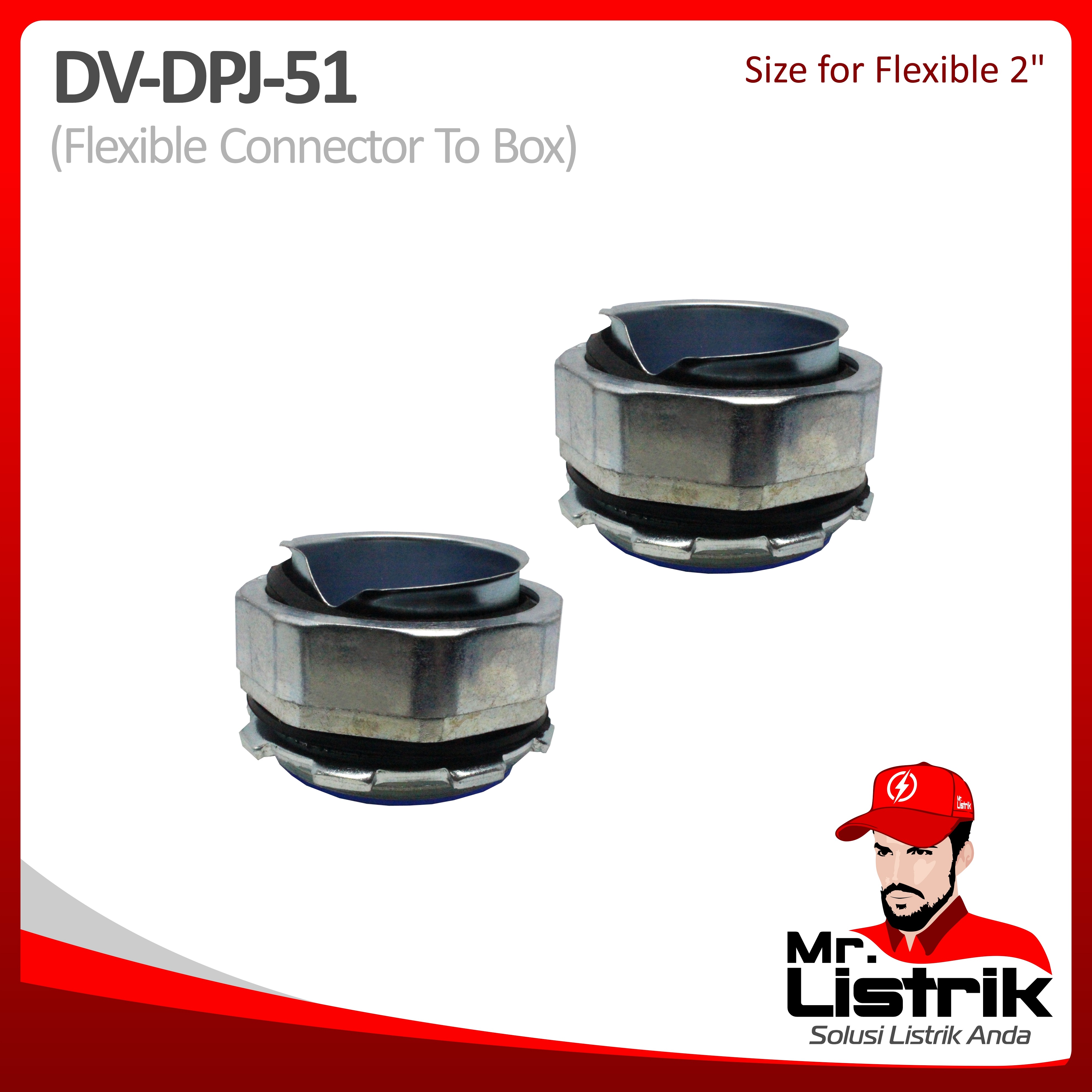 Metal Gland Straight Type Connector 2" DV DPJ-51