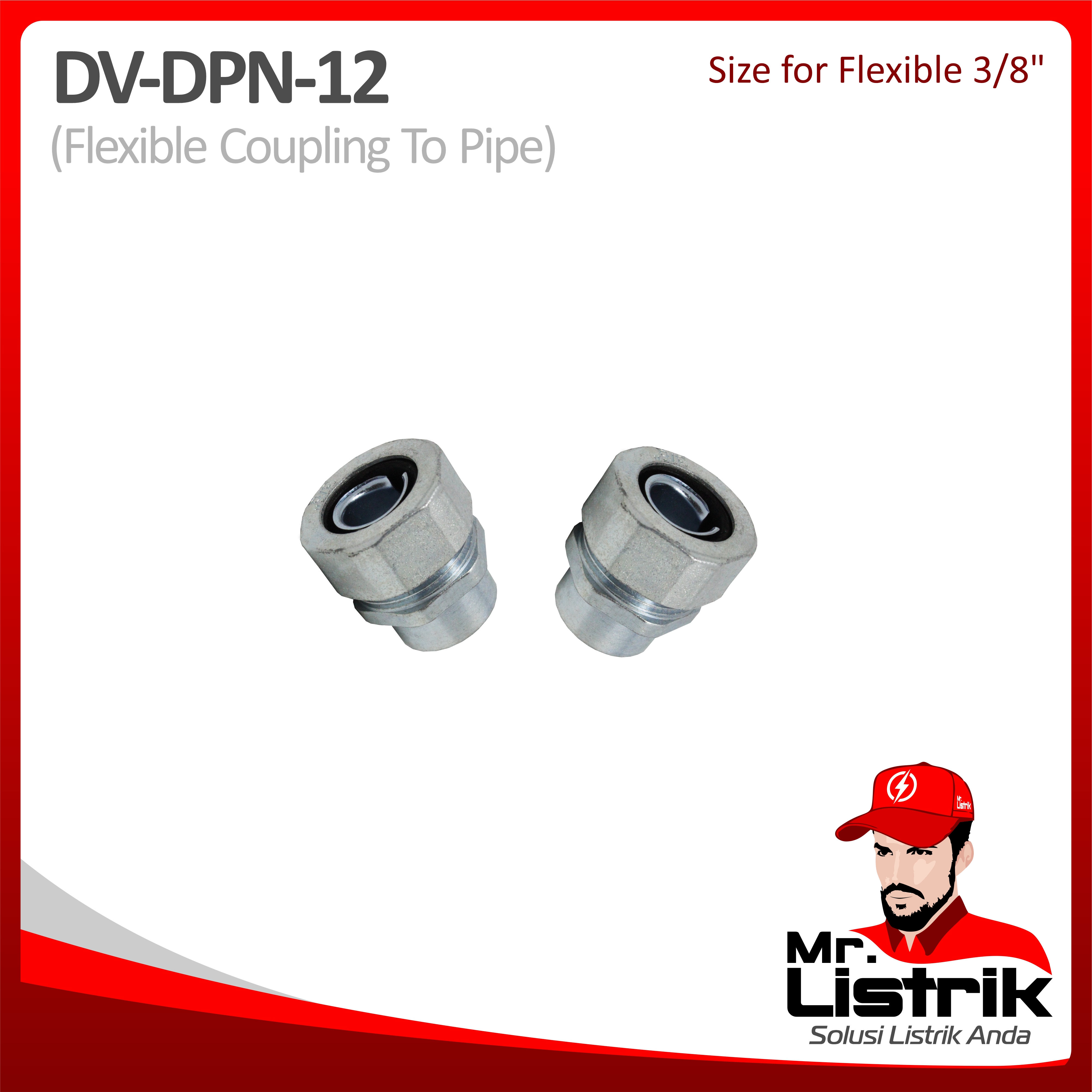 Metal Gland Straight Type Coupling 3/8" DPN-12