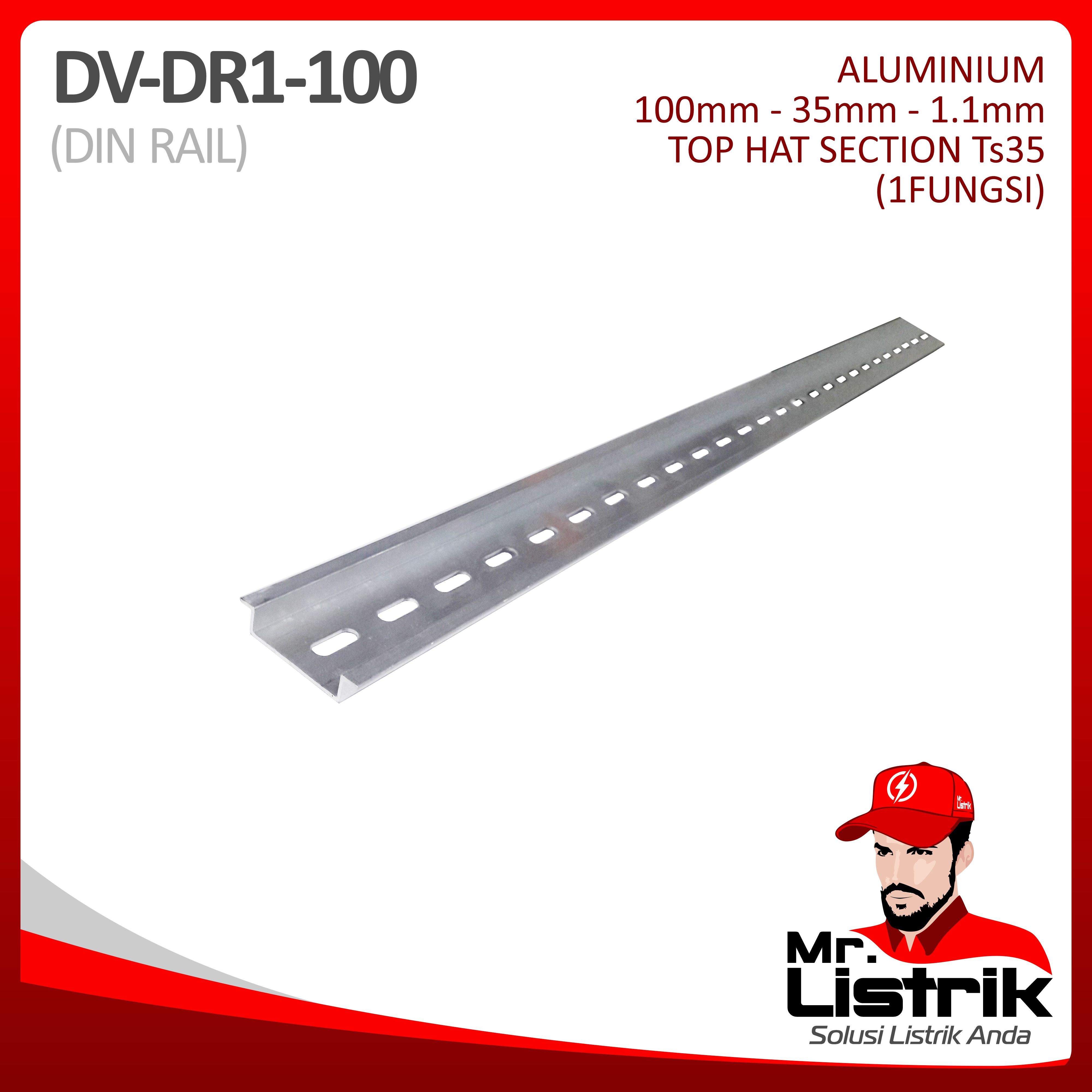 Din Rail/Rel MCB 1 Fungsi Aluminium DV DR1-100