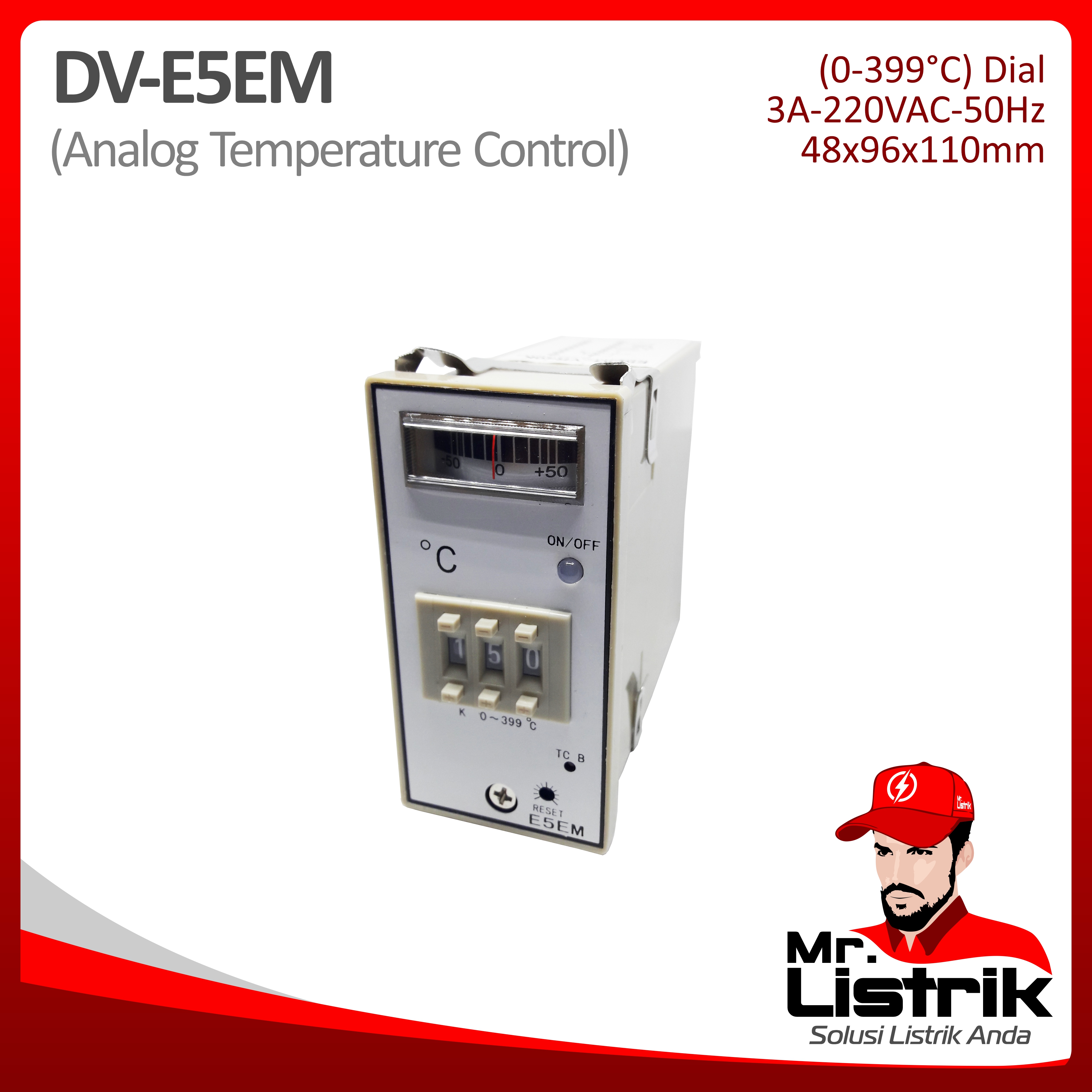Analog Temperature Control 48x96 DV E5EM