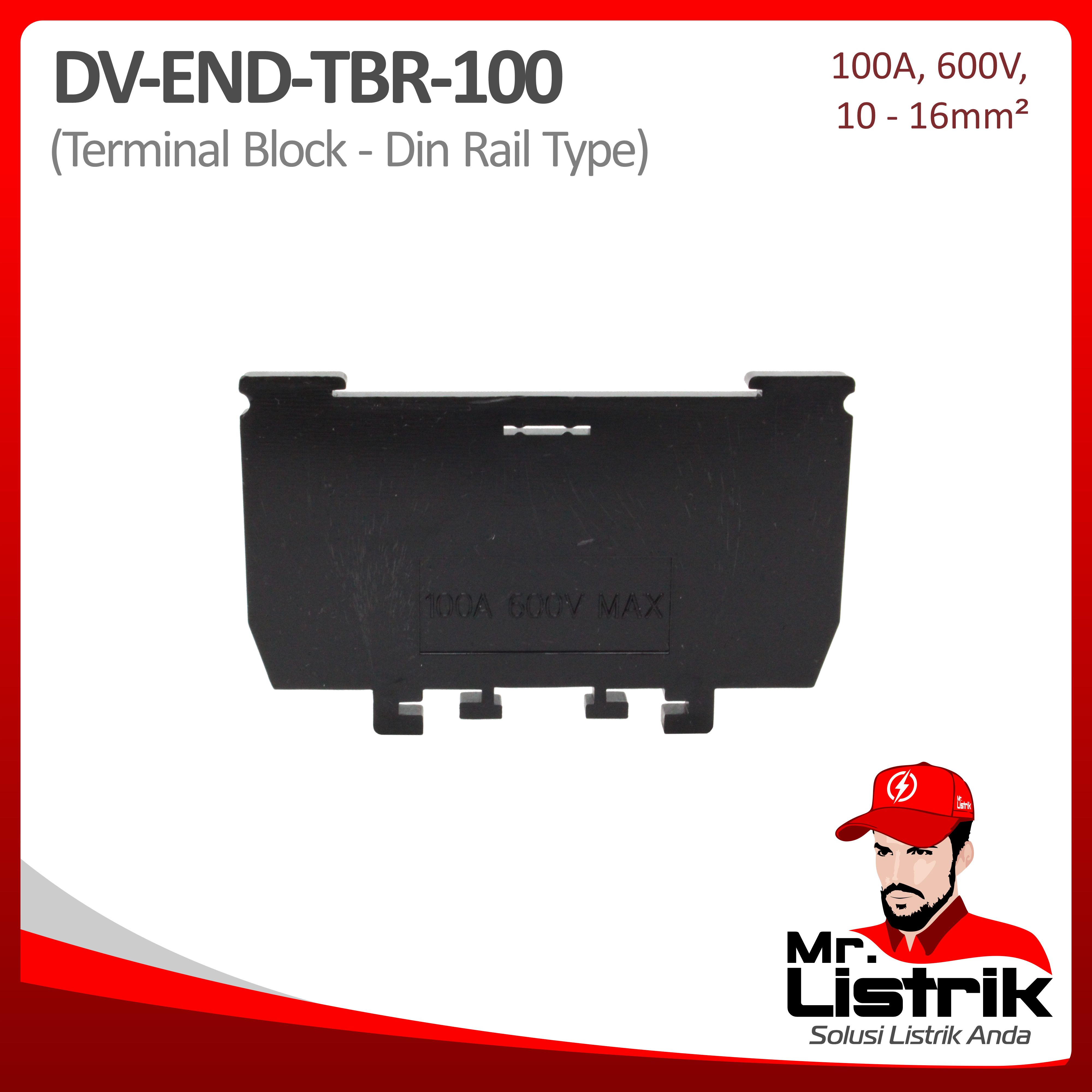 End Terminal Block TBR Series 100A DV End-TBR-100