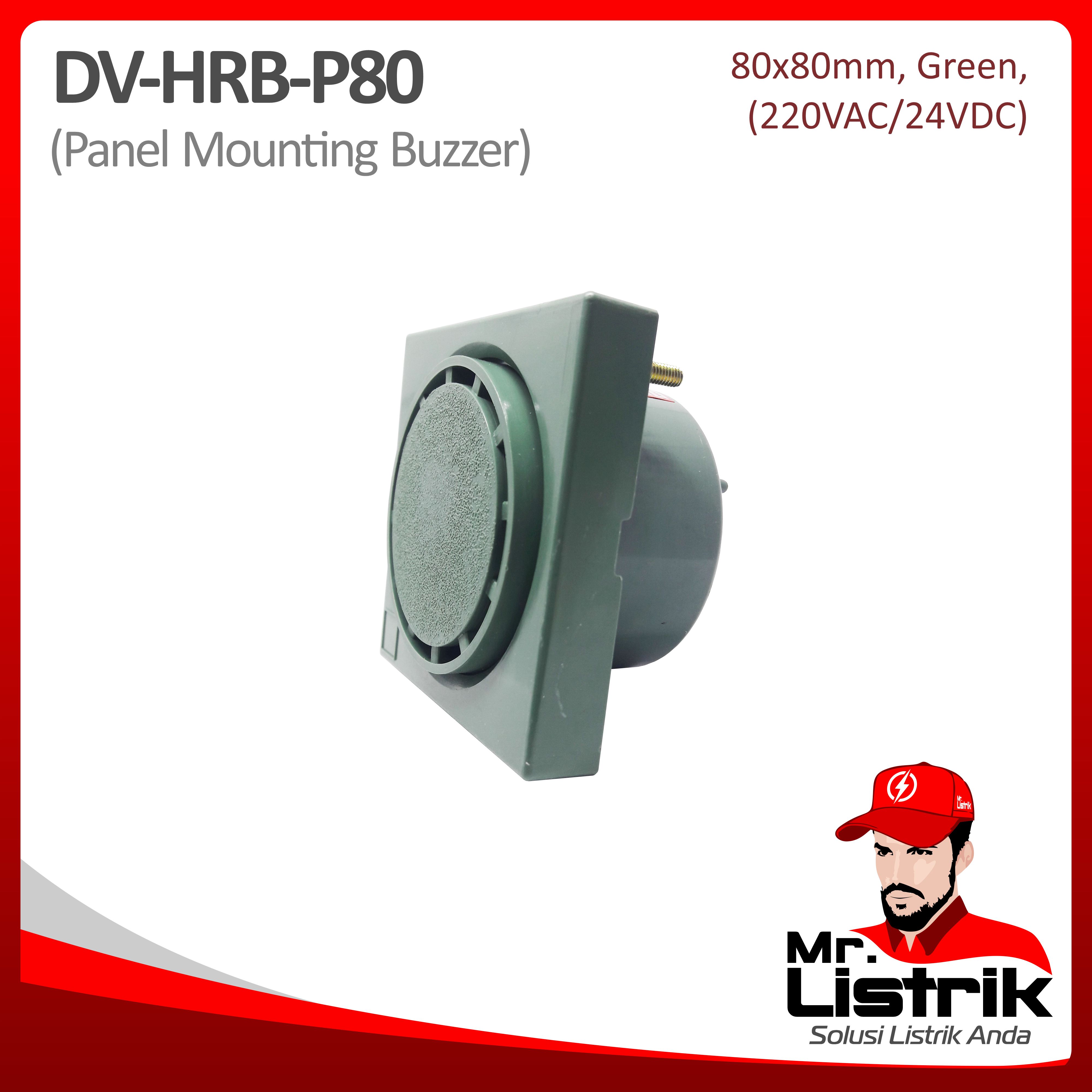 Panel Mounting Buzzer 80x80mm 24VDC DV HRB-P80-24