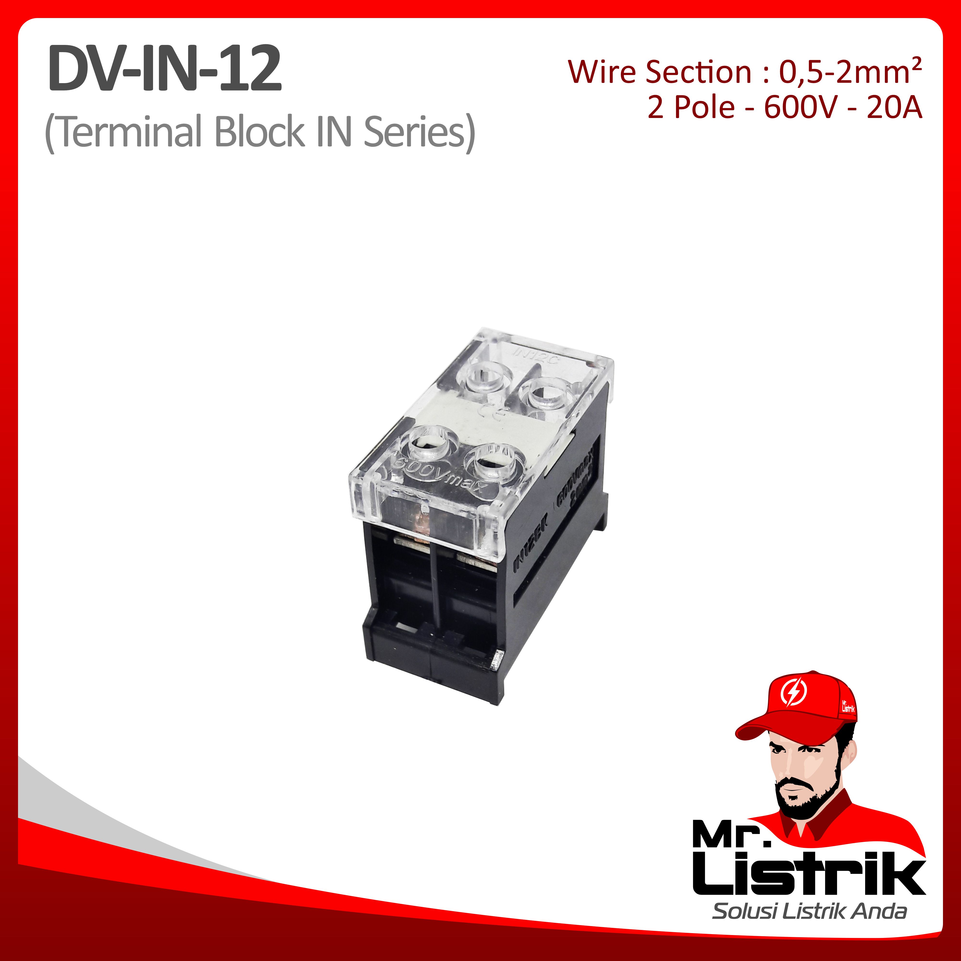 Terminal Block IN Series 2P 20A DV IN-12