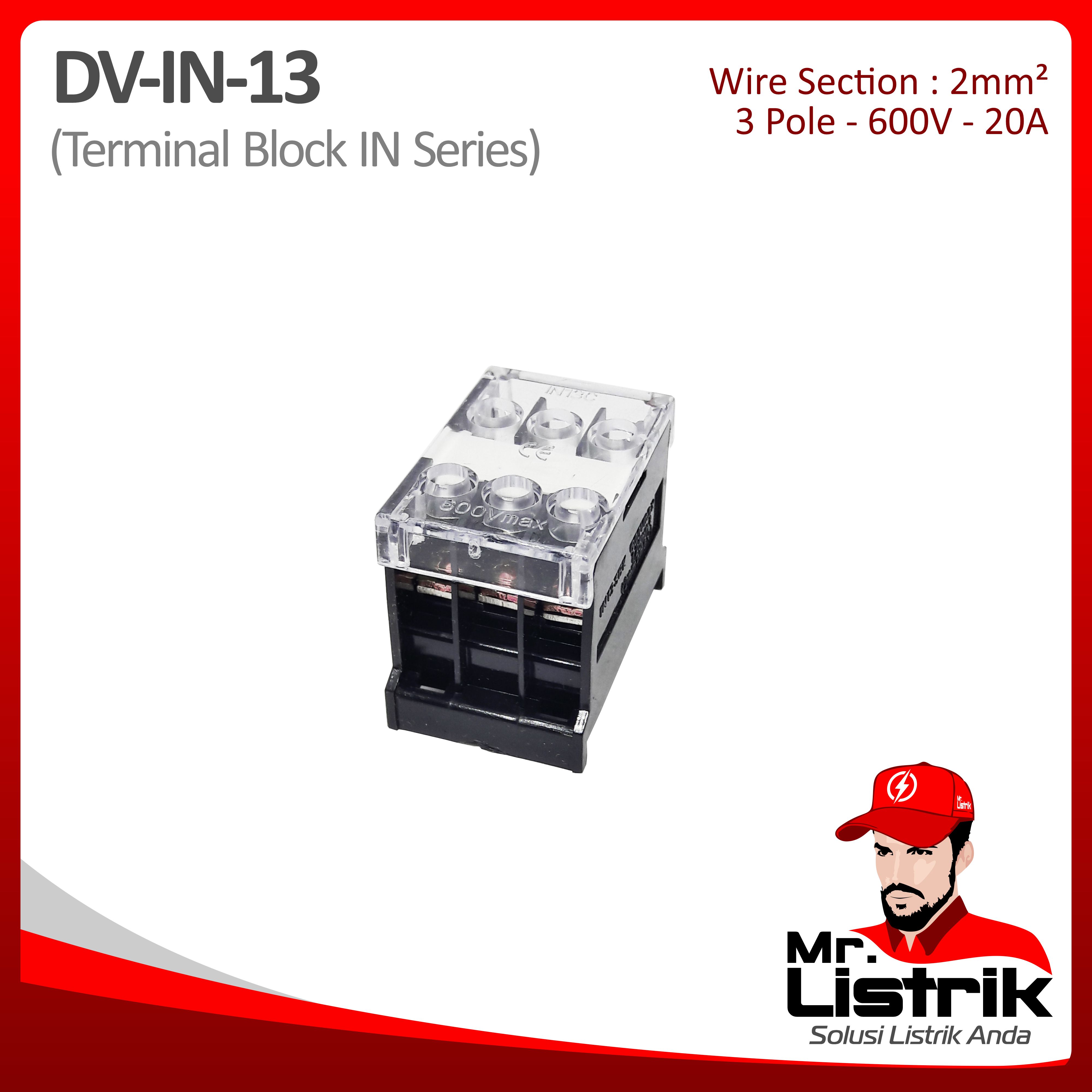 Terminal Block IN Series 3P 20A DV IN-13