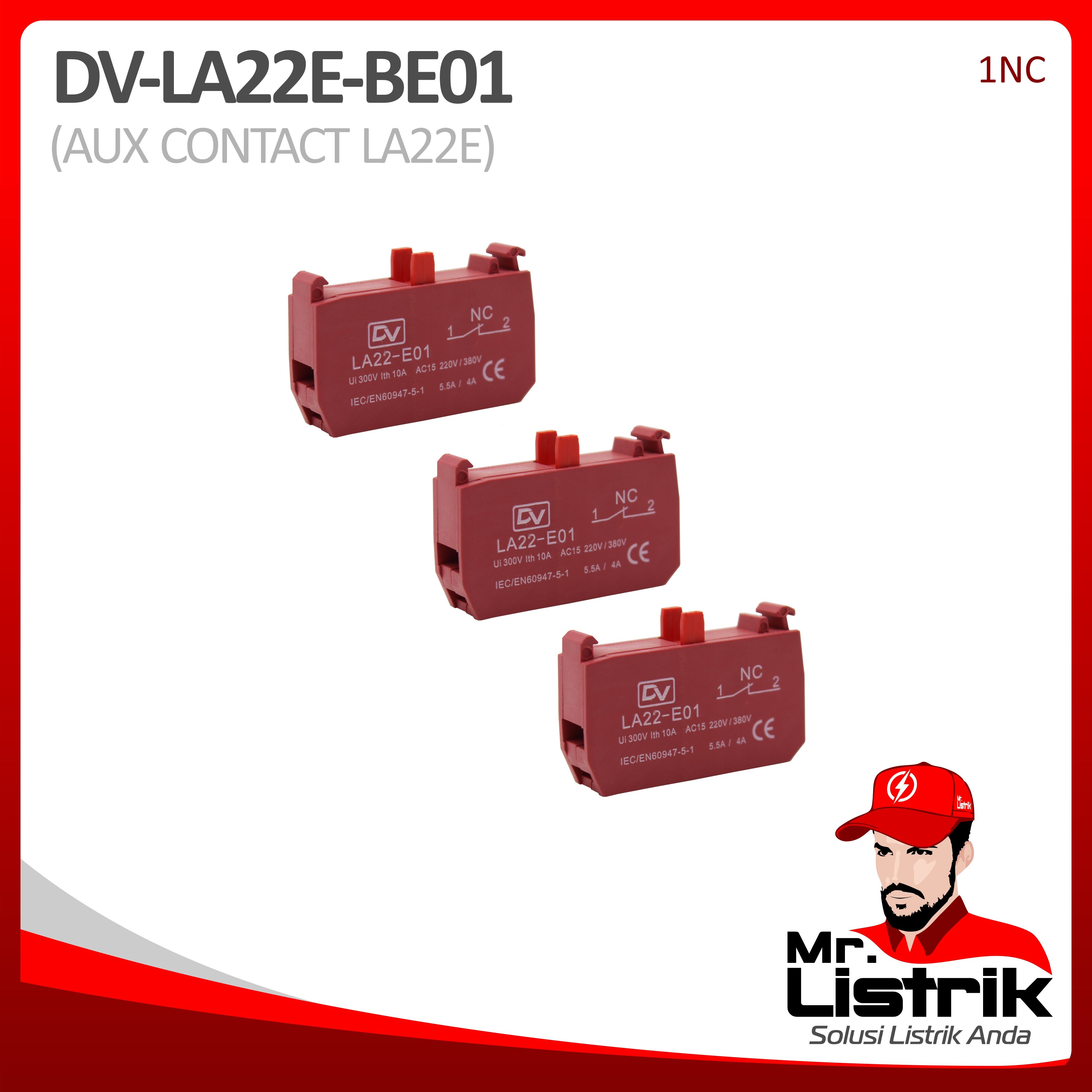 Aux Contact For LA22E 1NC LA22E-BE01
