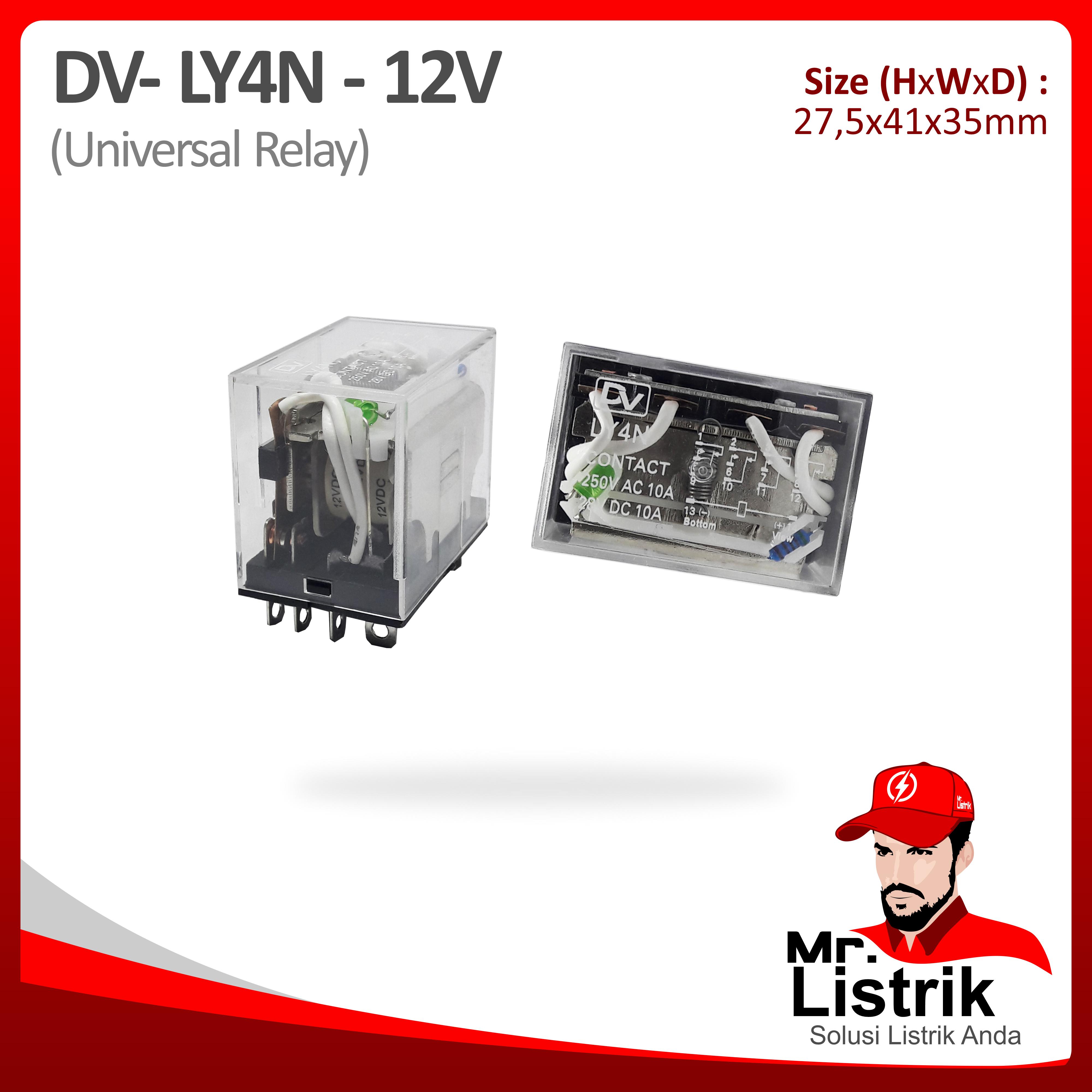 Relay 8 Pin 2 Pole 12VDC DV MK2P-12