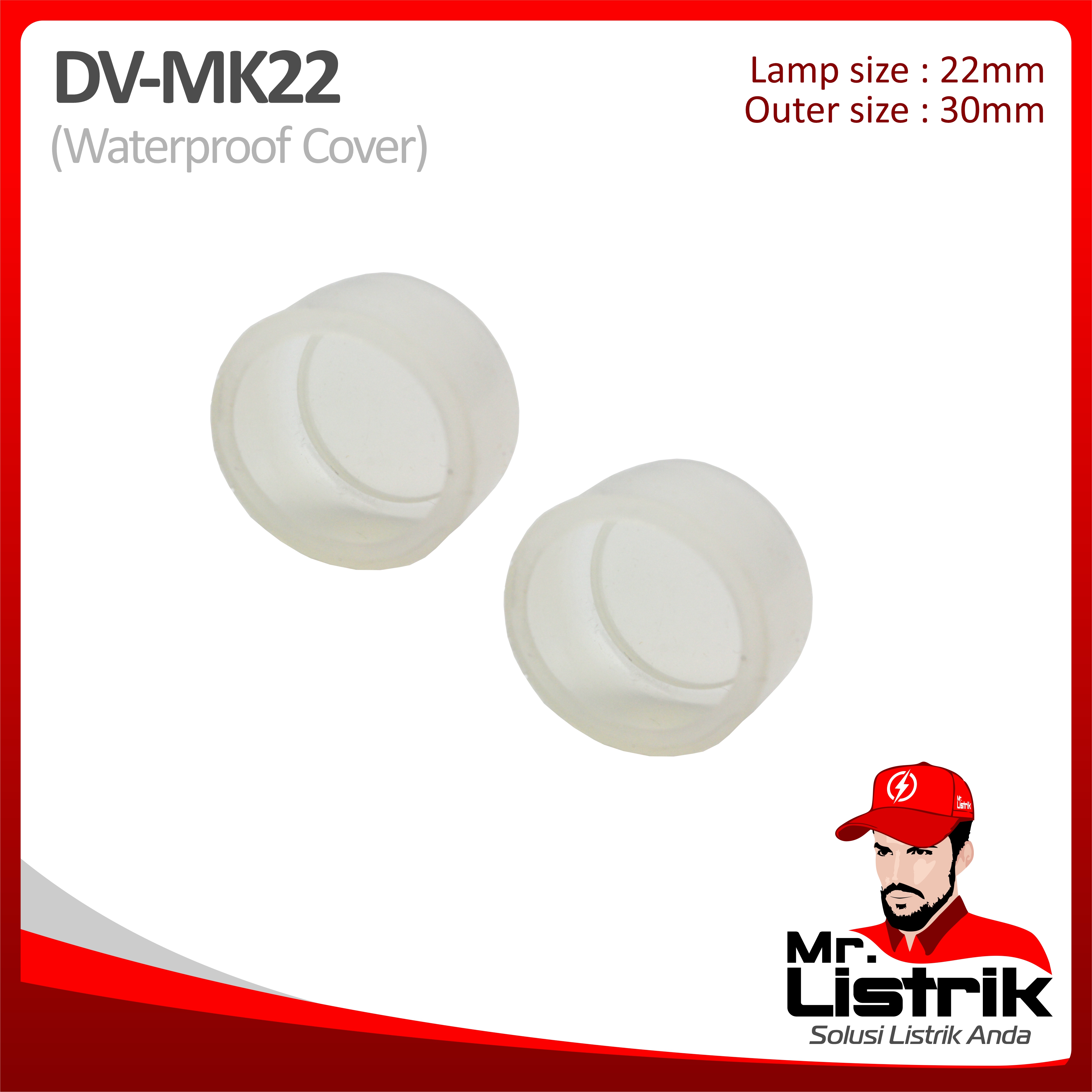 Waterproof Cover Push Button 22mm DV Transparent MK22