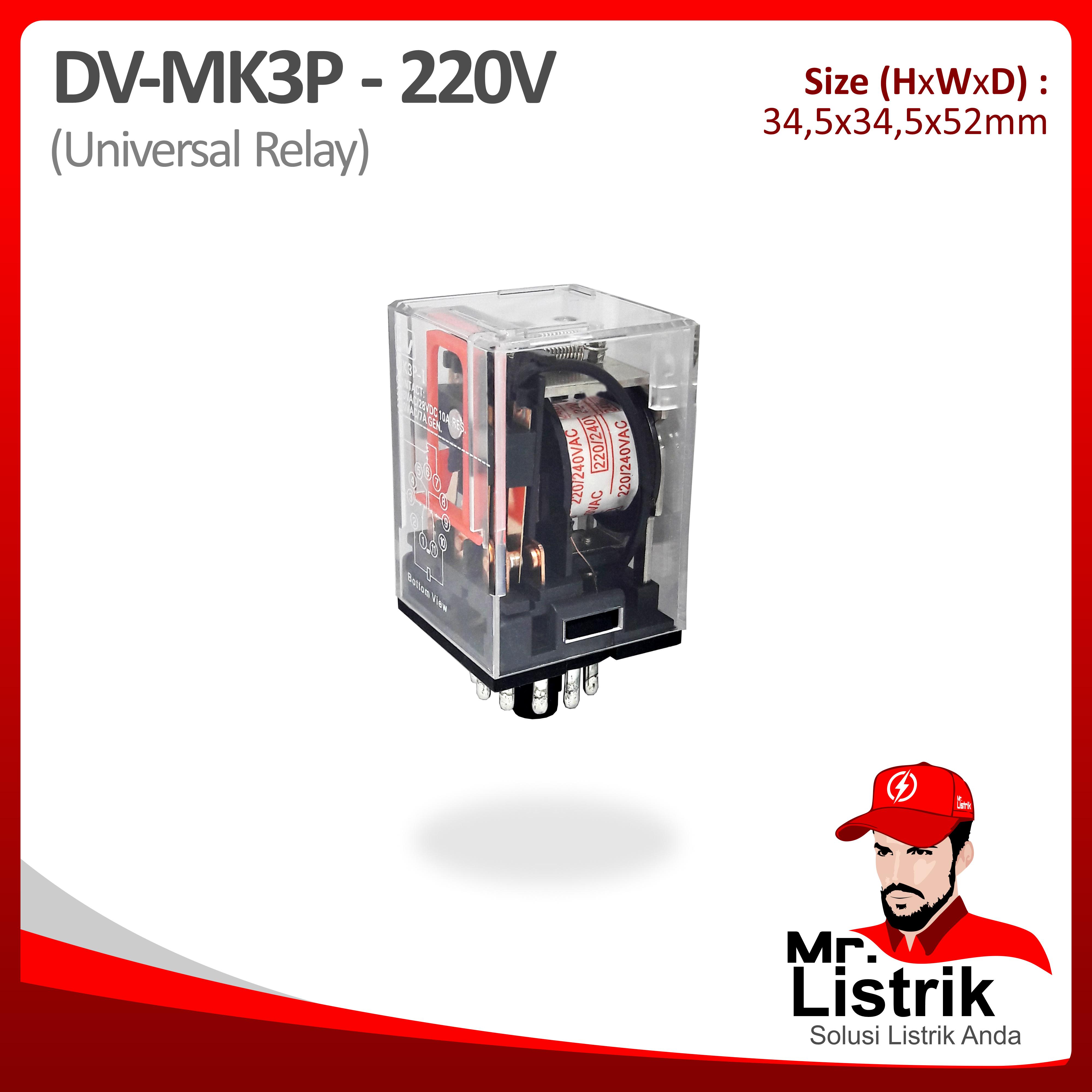 Relay 11 Pin 3 Pole 220VAC DV MK3P-220