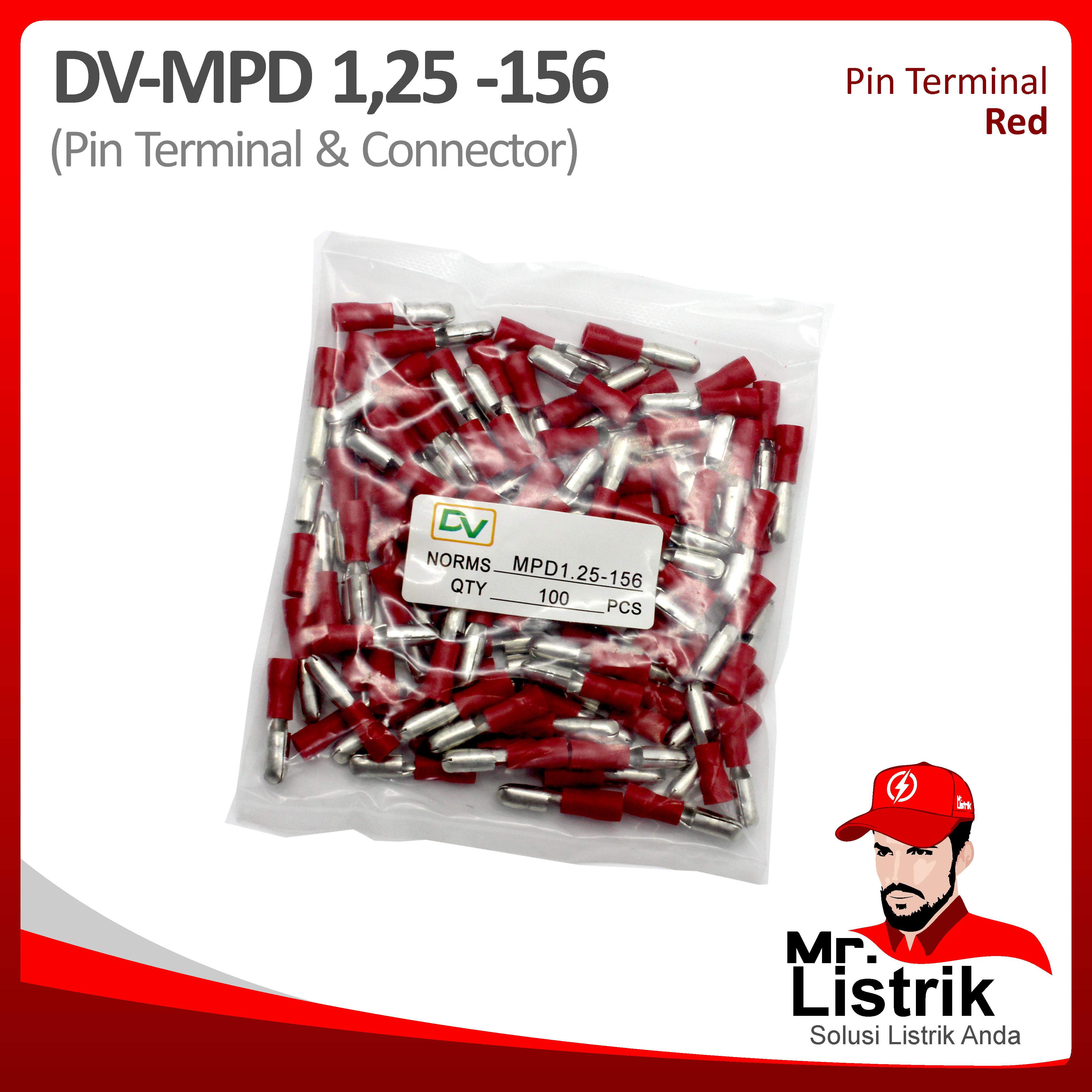 Male Fully Vynil Insulated Disconnect 0.5-1.5mm DV MPD1.25-156