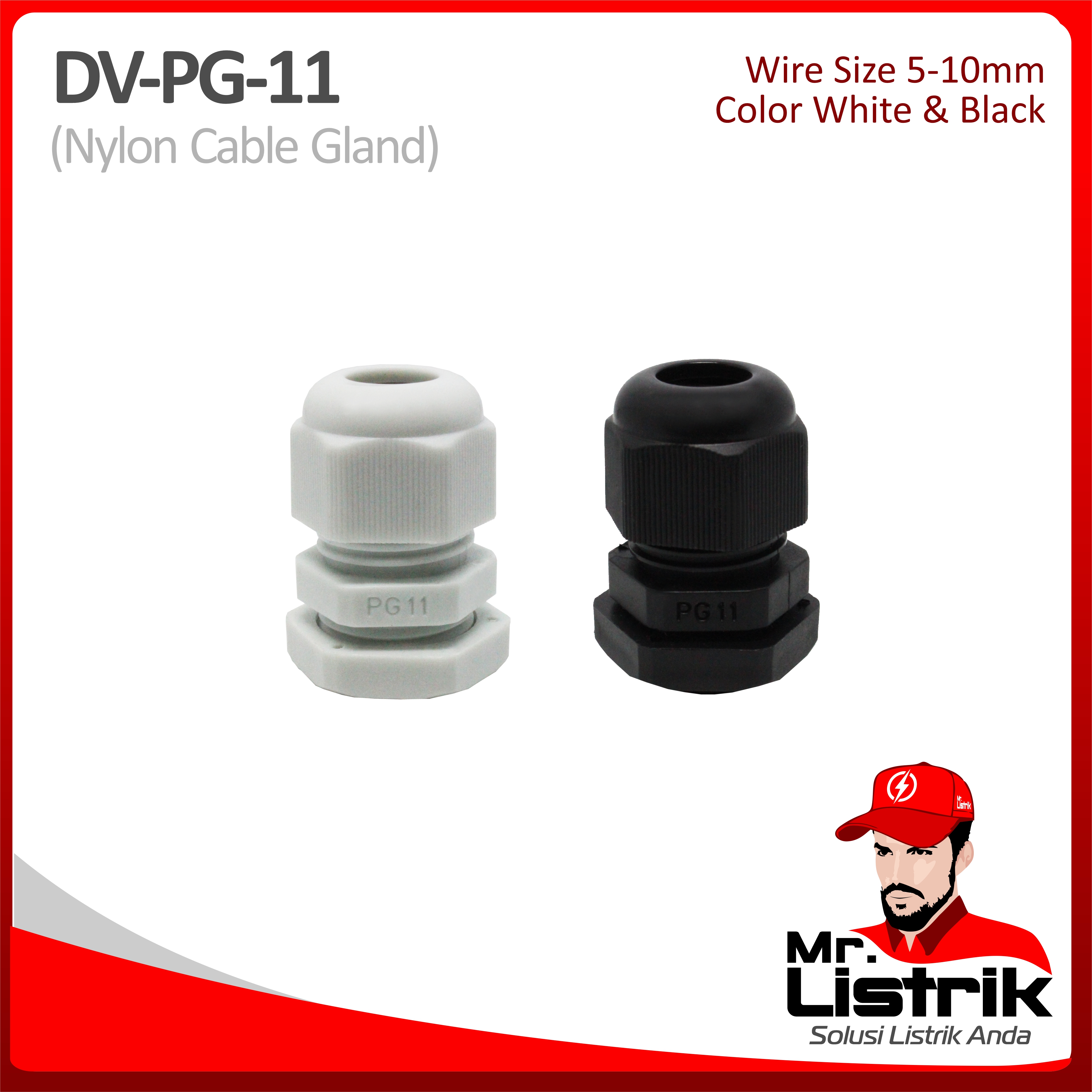 Nylon Cable Gland 5-10mm DV PG-11