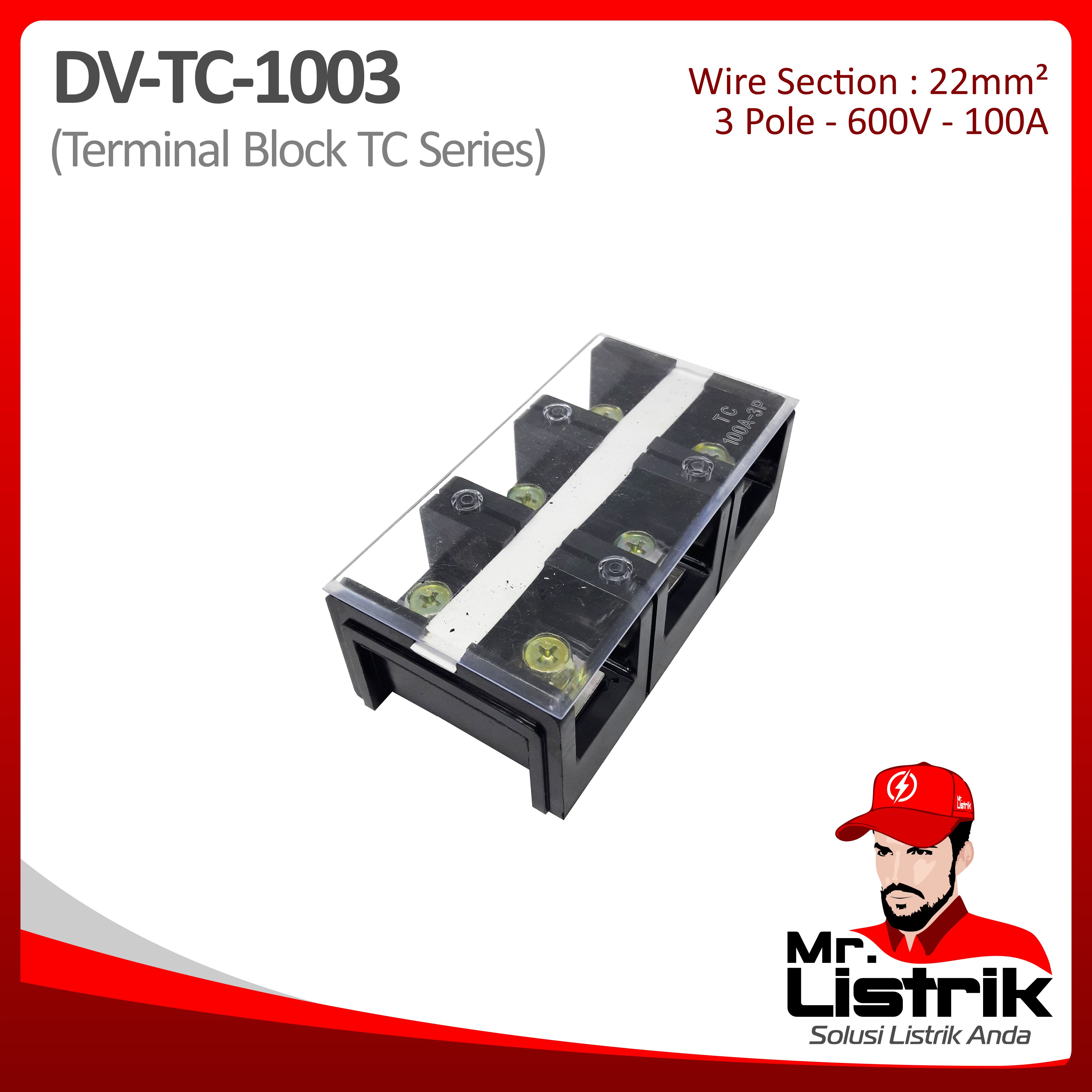 Terminal Block TC Series 3P 100A DV TC-1003