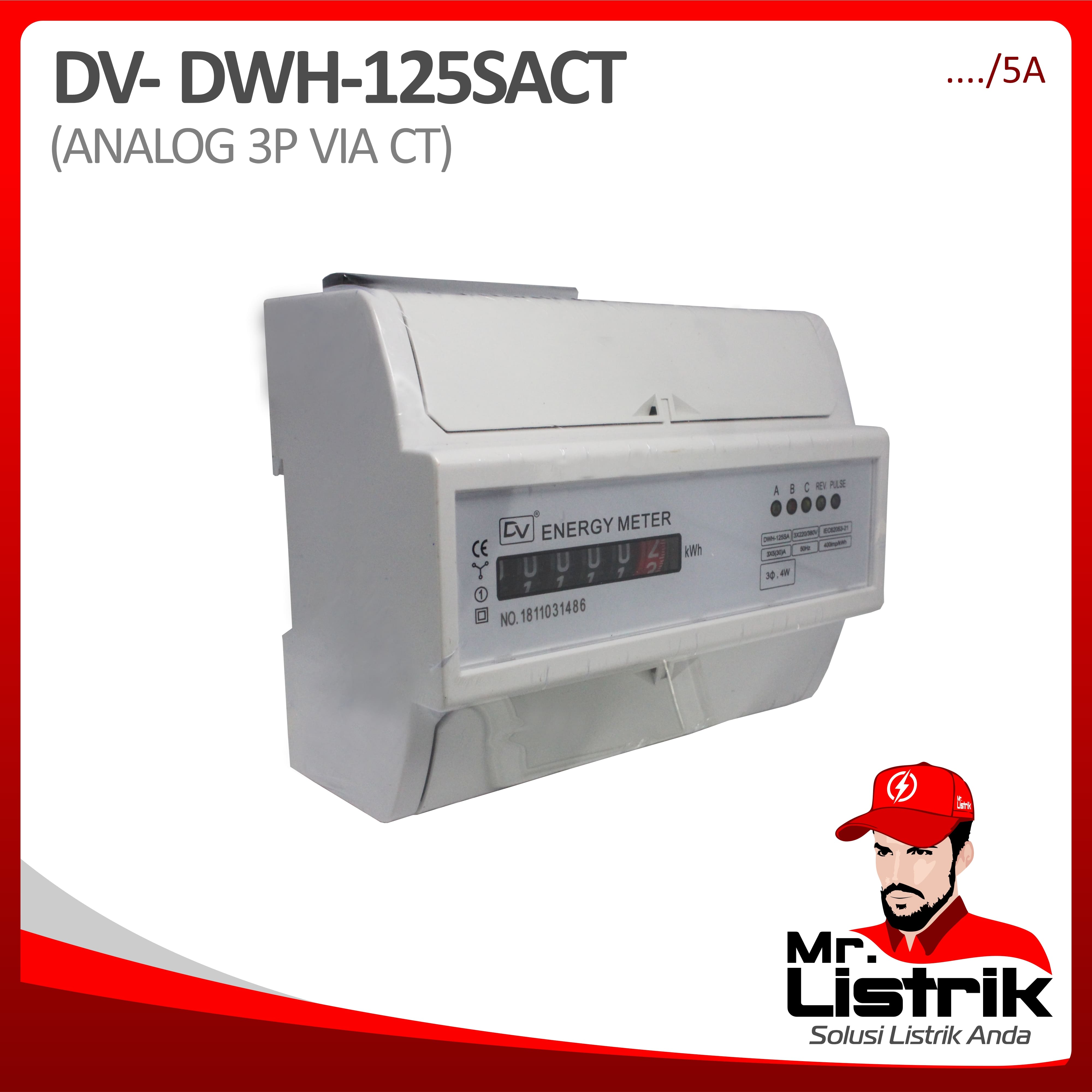 KWH Meter 3P Analog Via CT DV DWH-125SACT
