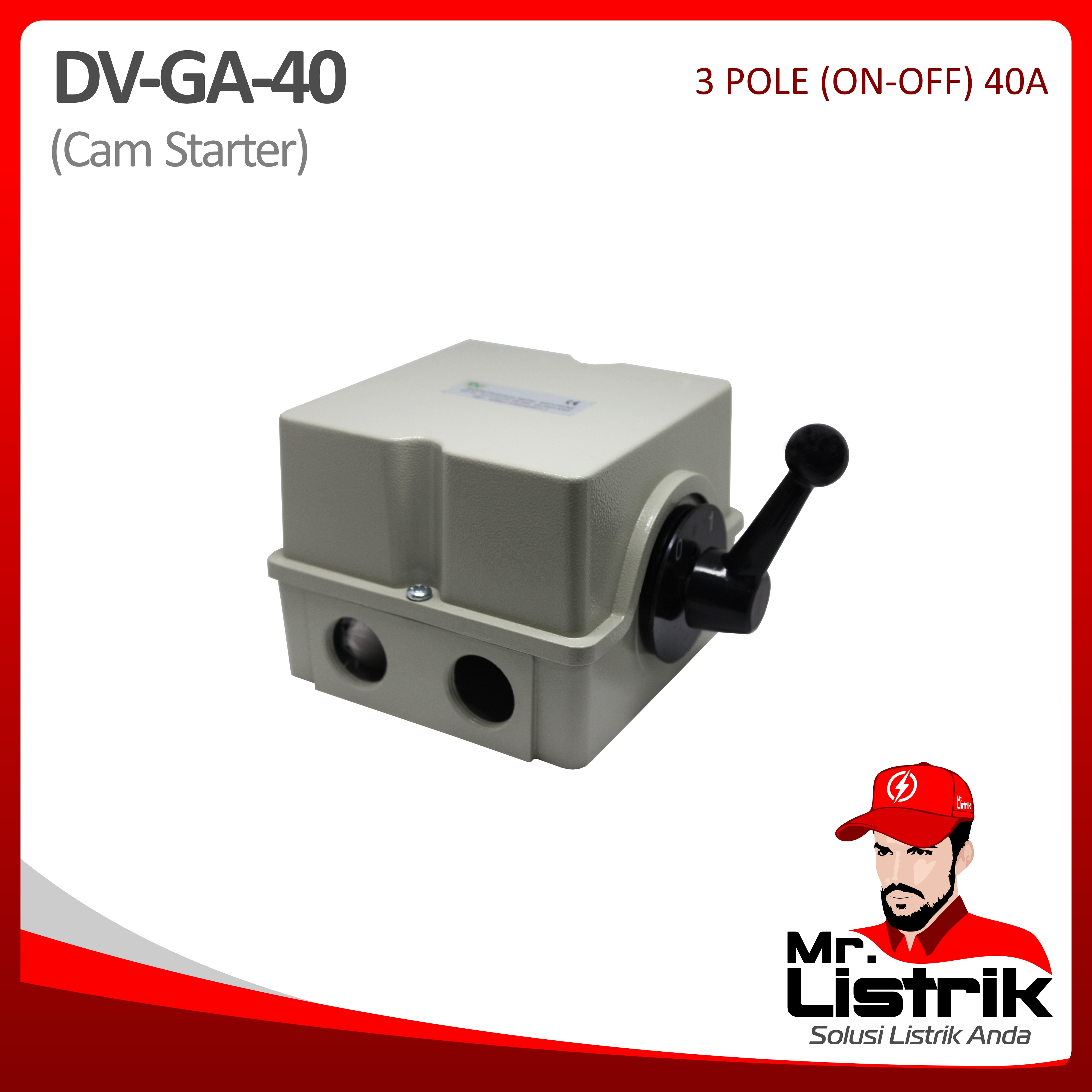 Cam Starter Metal On-Off 3P 40A DV GA-40