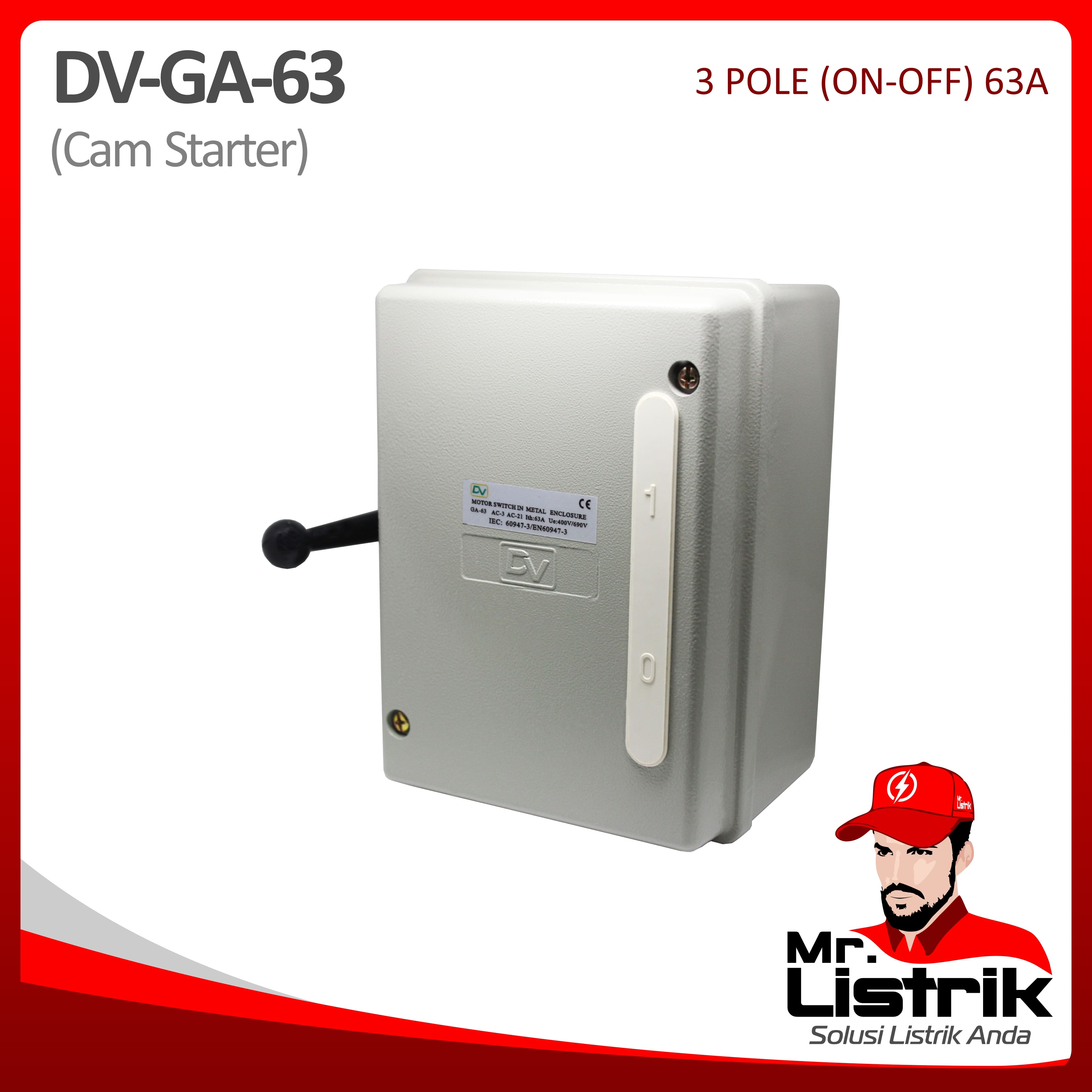 Cam Starter Metal On-Off 3P 63A DV GA-63