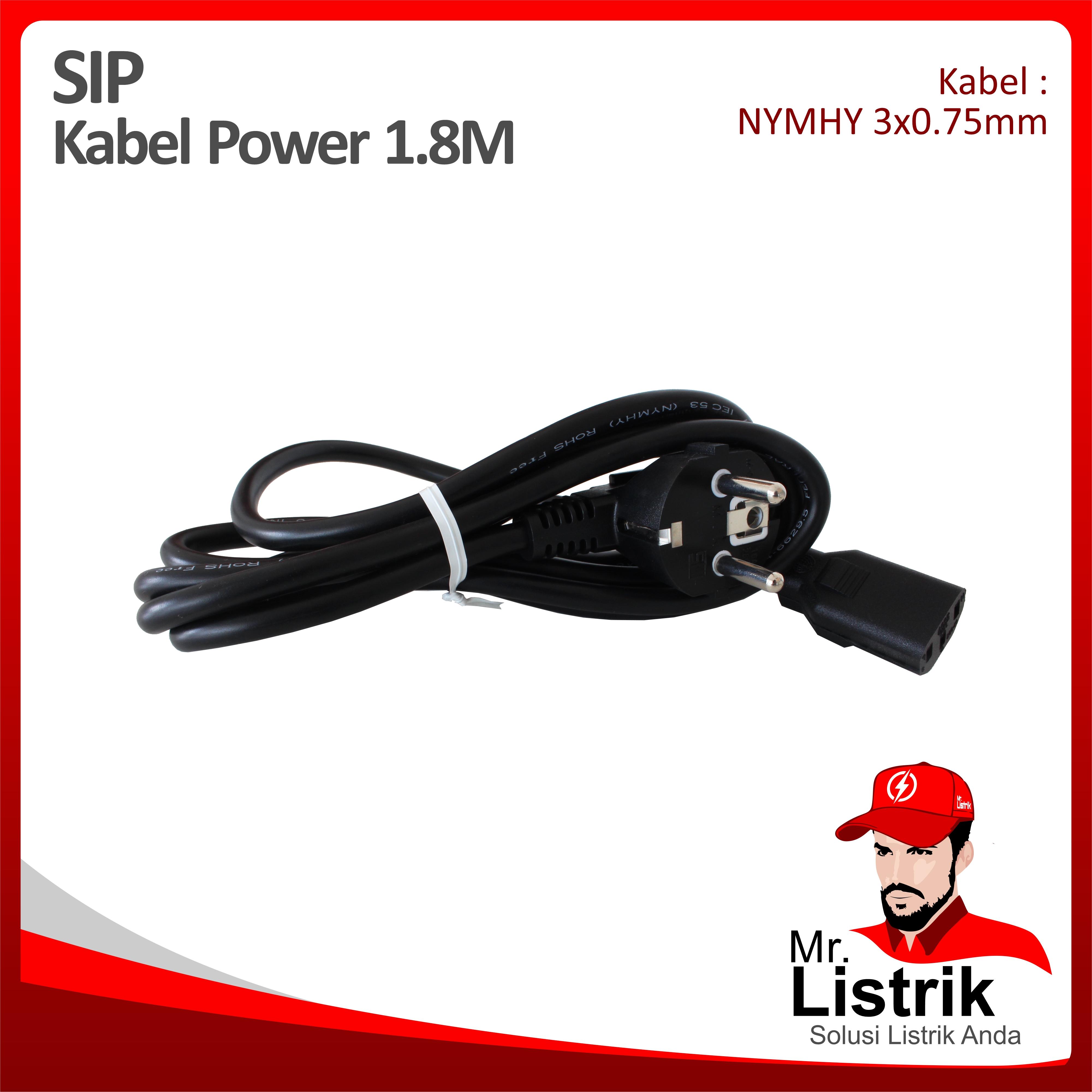 Kabel Power NYMHY 3 x 0.75mm² 1.8M Federal 