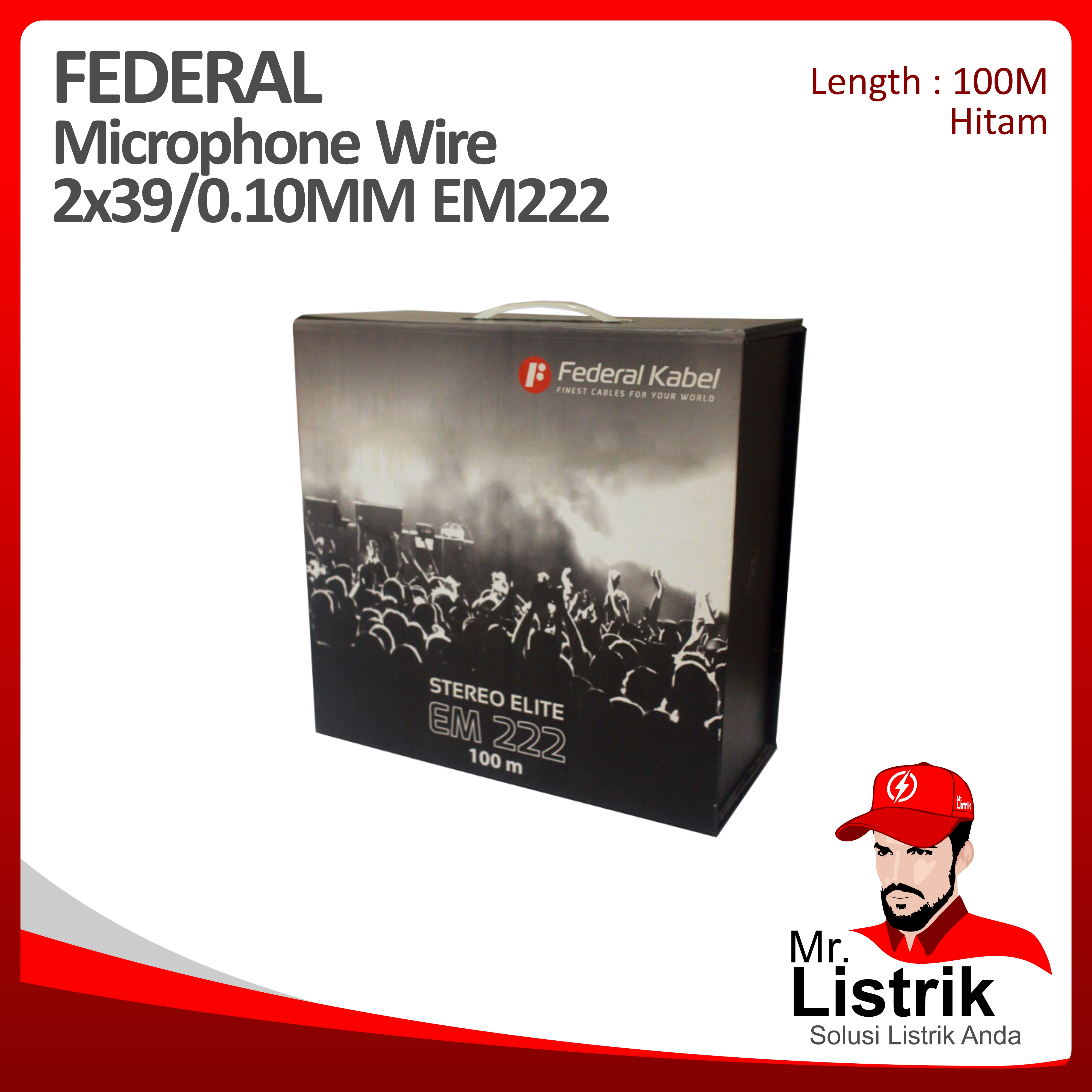 Kabel Microphon Federal 2x39 /0.10mm @100 Mtr