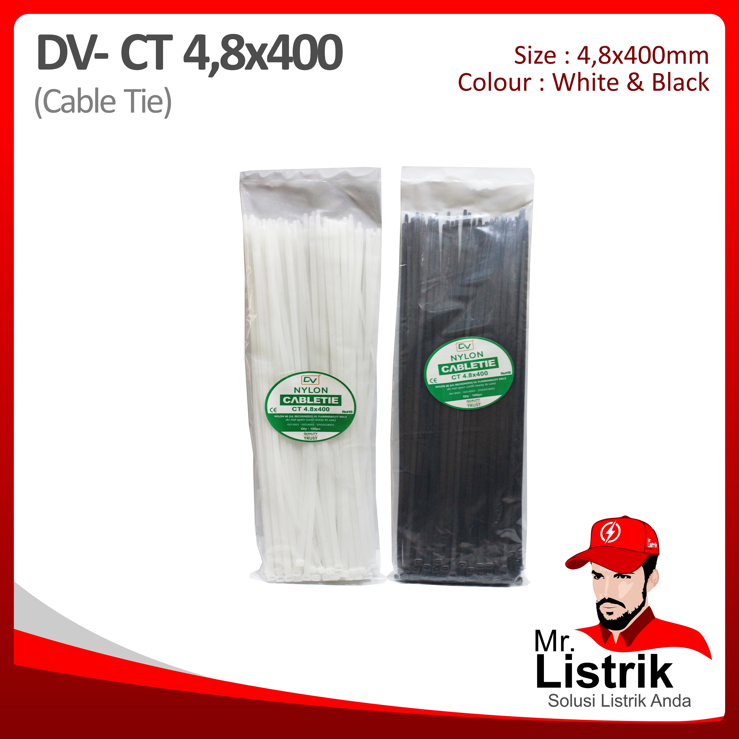 Cable Tie 4.8x400 DV CT4.8x400