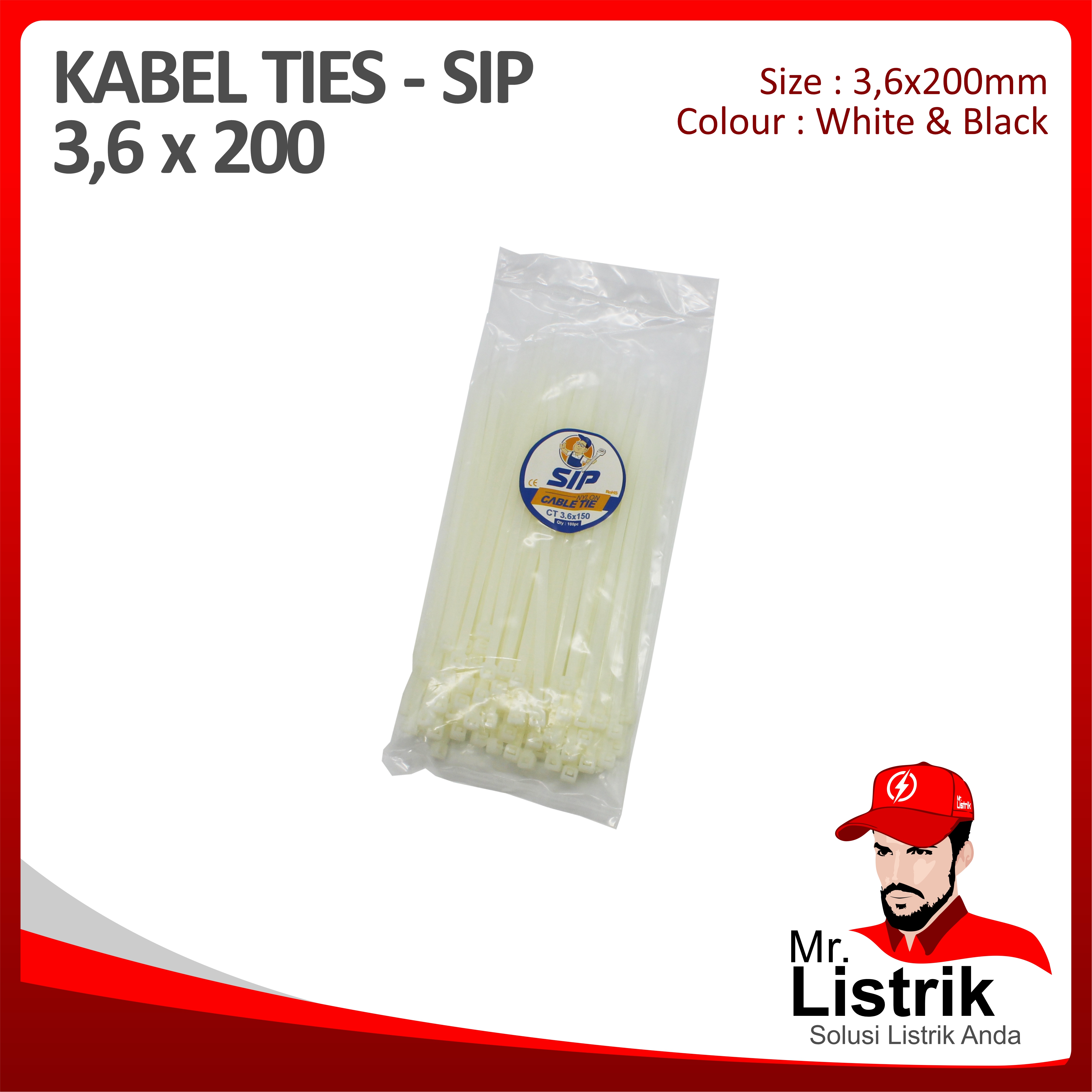 Cable Tie 3.6x200 SIP