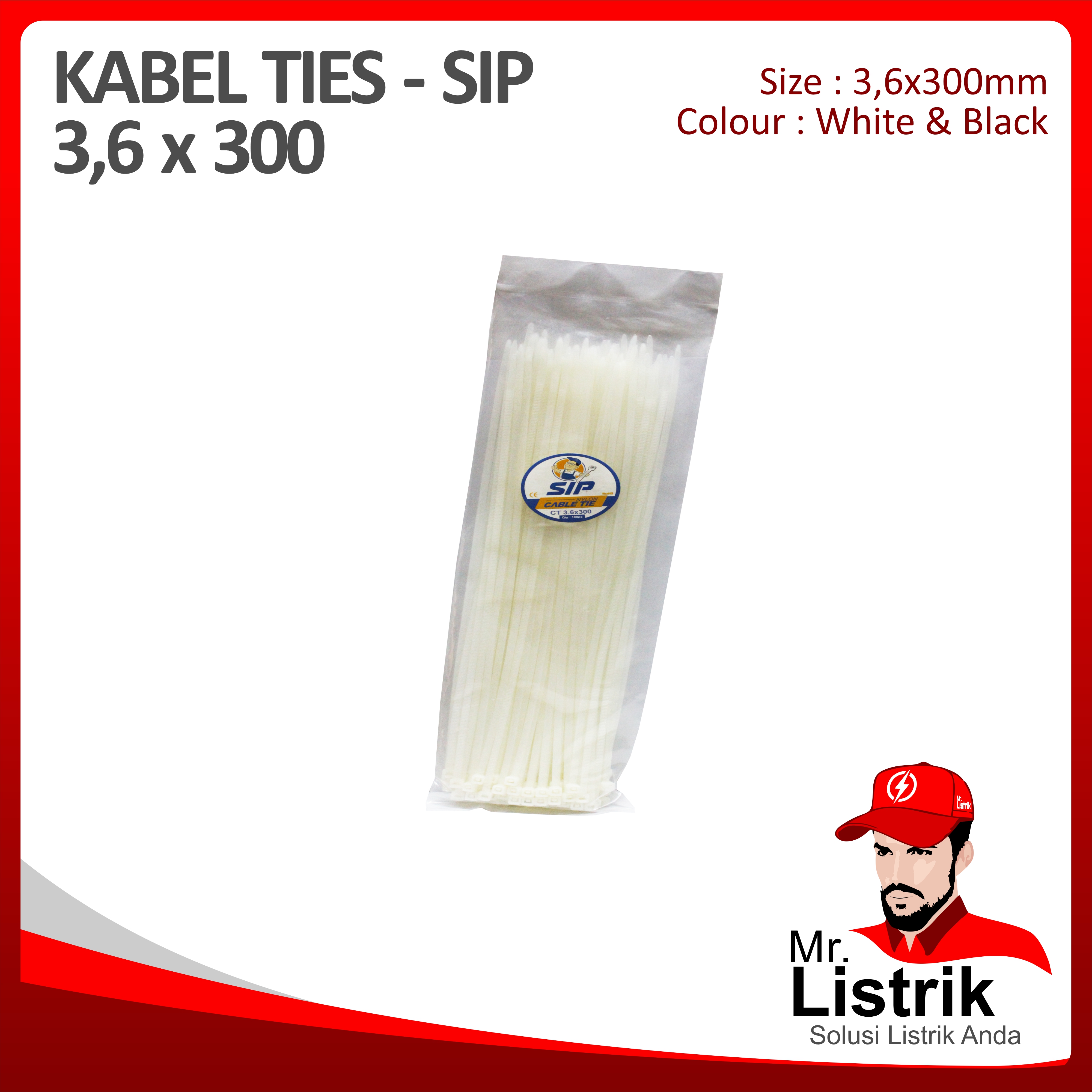 Cable Tie 3.6x300 SIP
