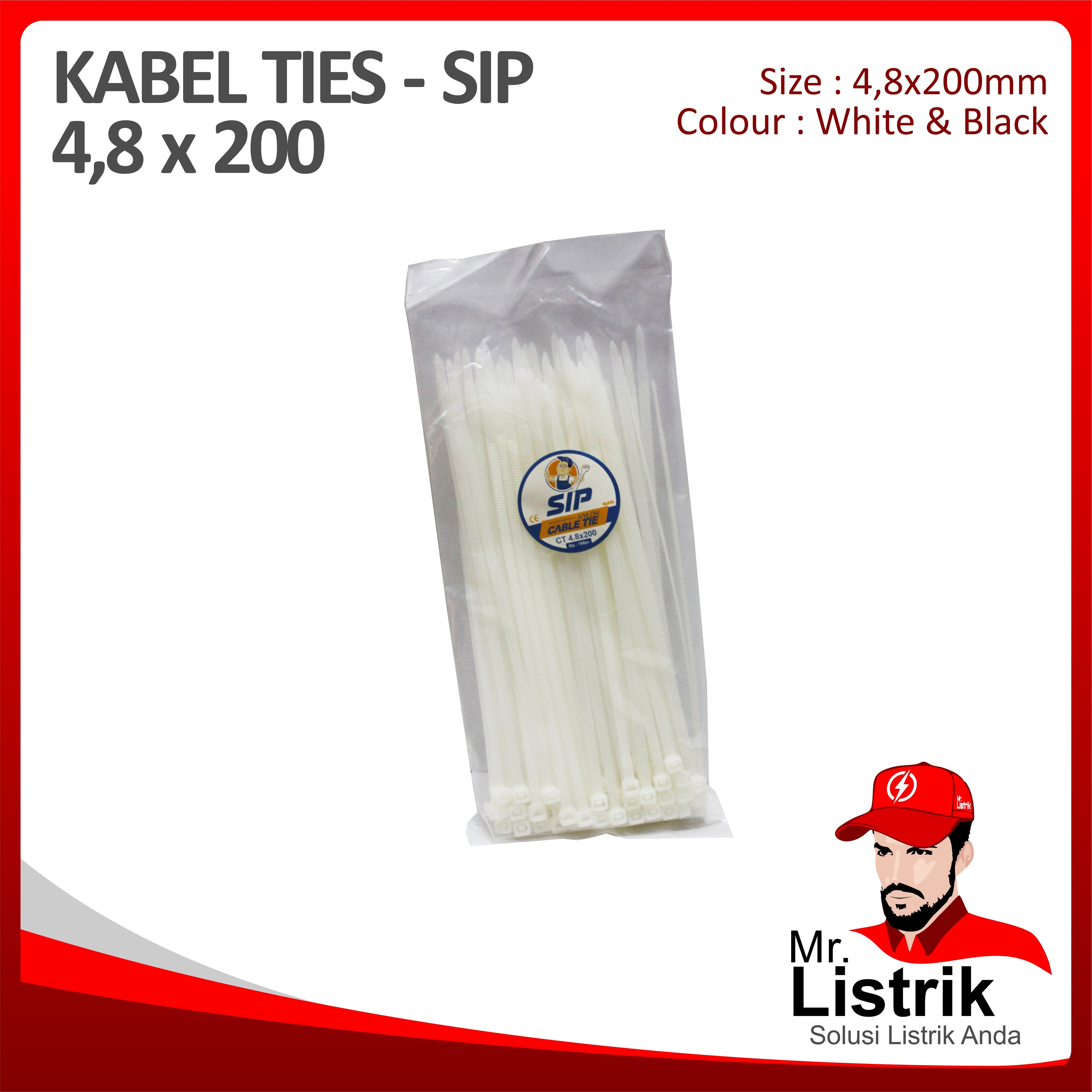 Cable Tie 4.8x200 SIP