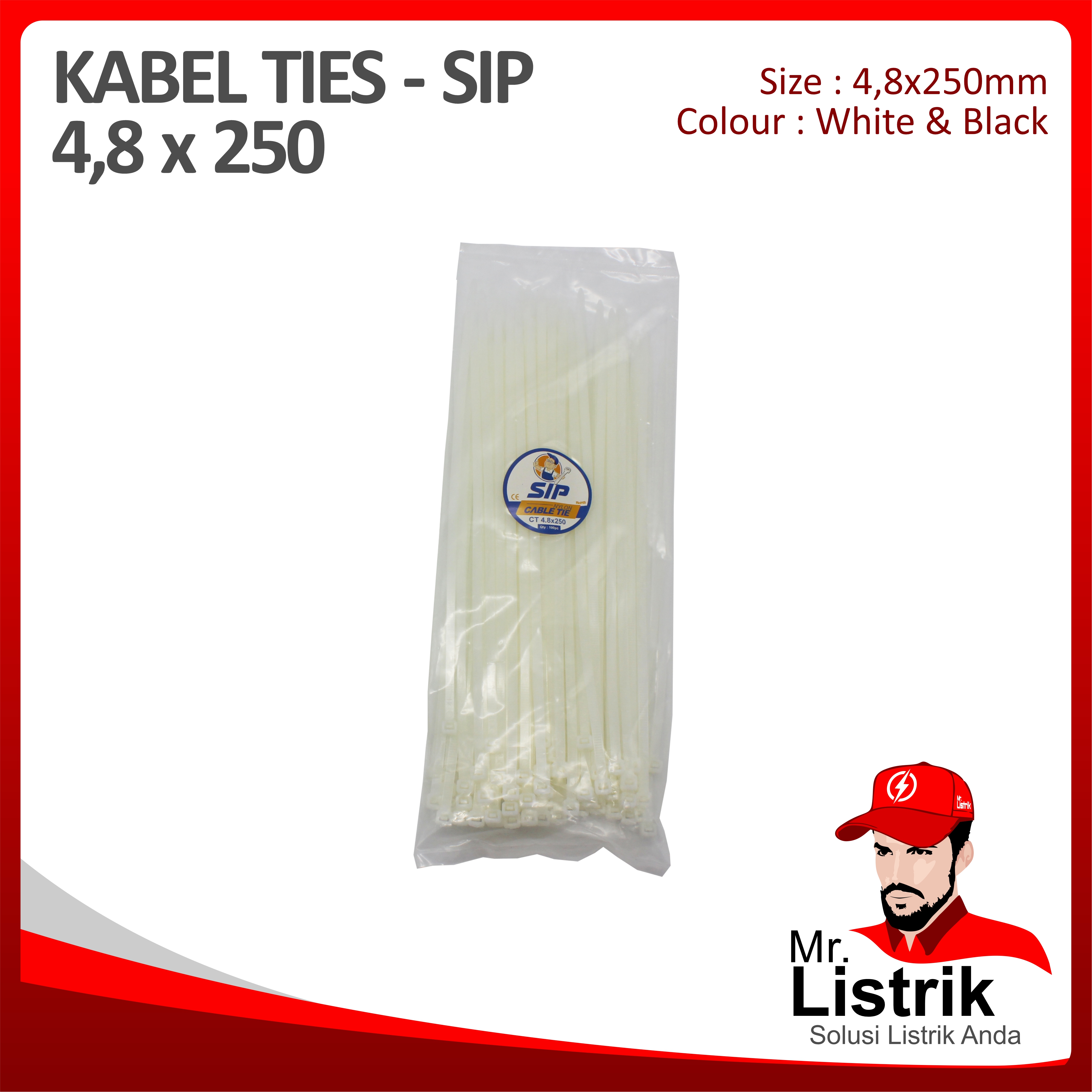 Cable Tie 4.8x250 SIP