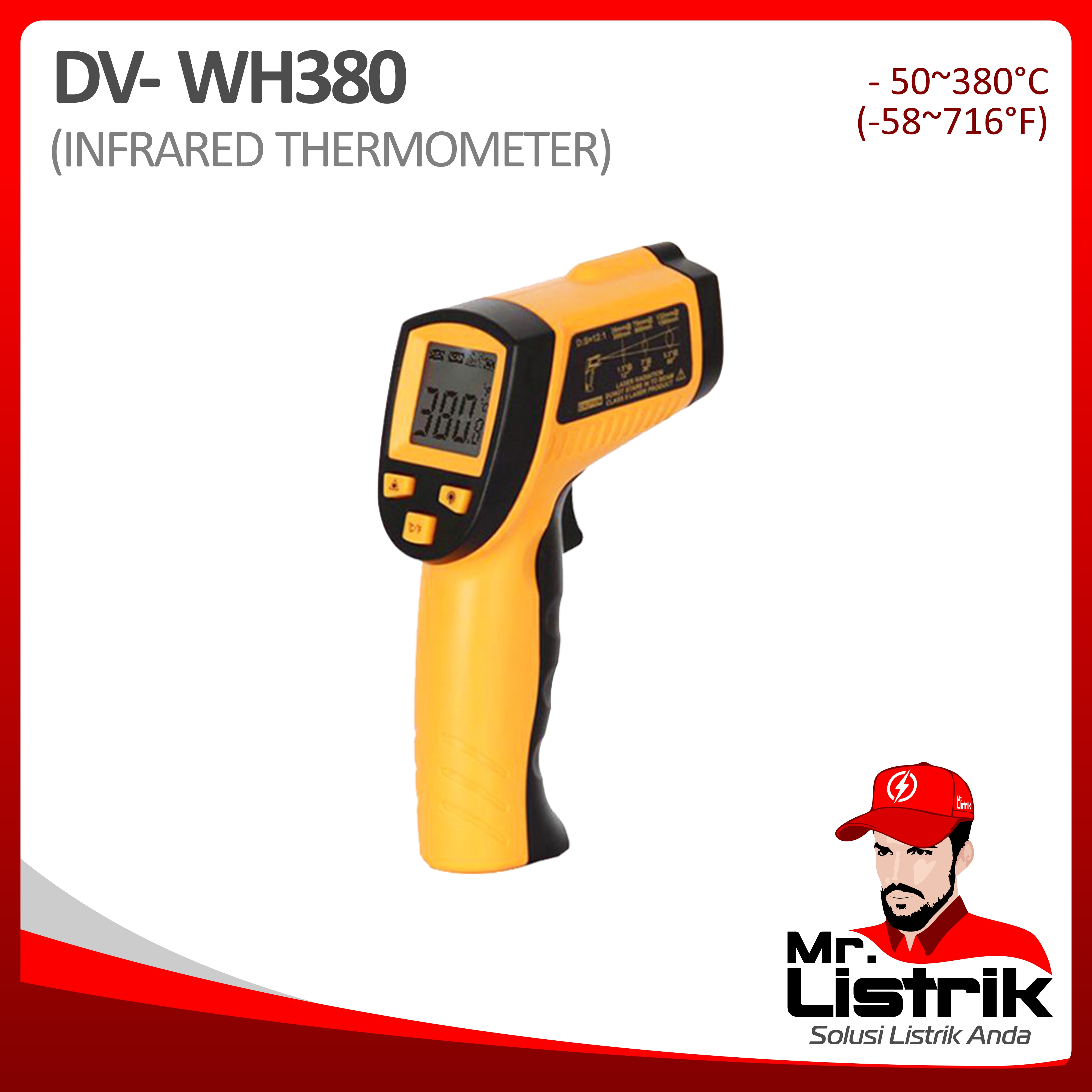 Infra Red Thermometer 50-380 Celcius DV WH380